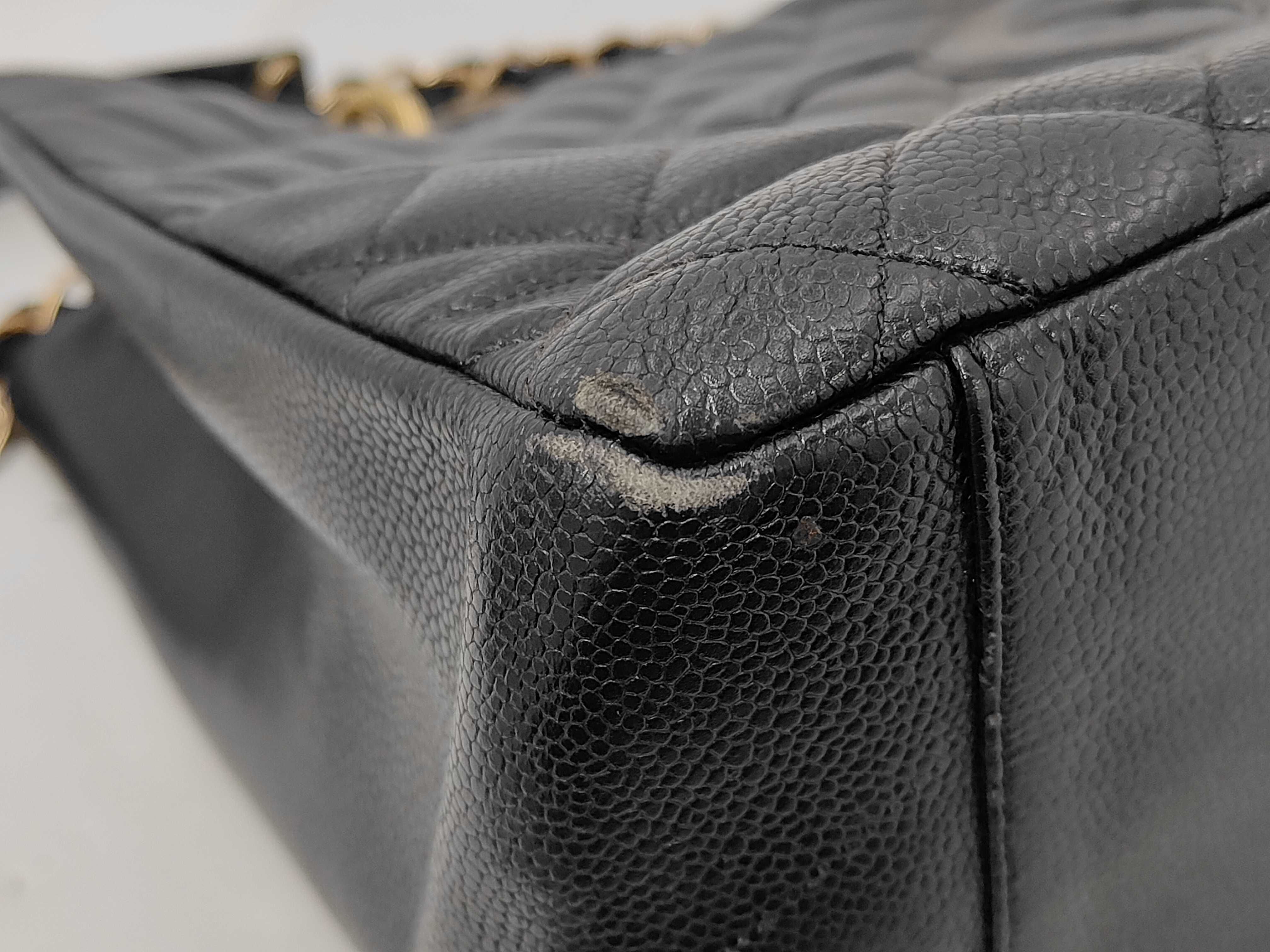 GST Caviar Skin Tote Bag with Gold Hardware (Serial Number 9) — view 6