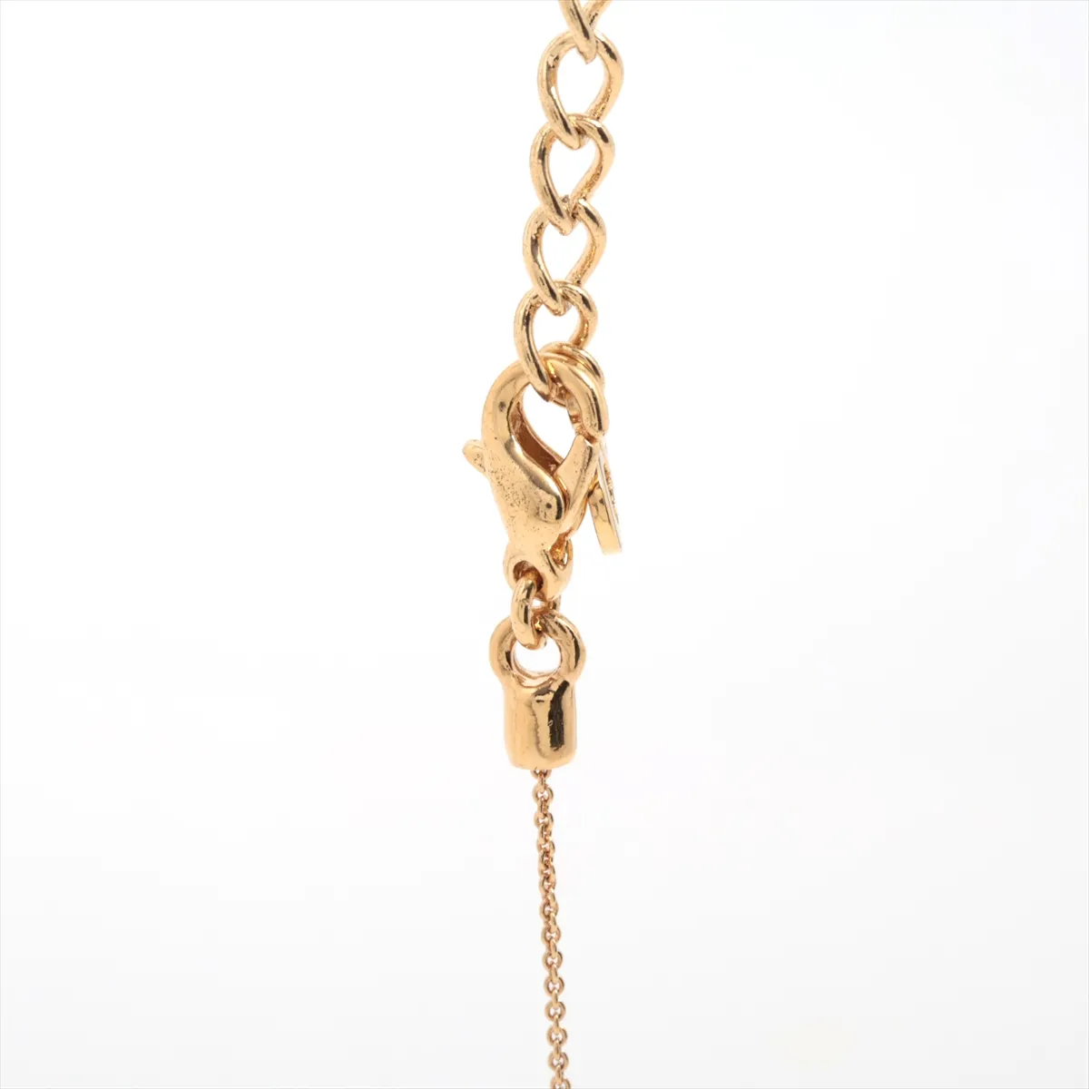 CD logo necklace, GP gold, shows signs of wear, tarnishing, — view 3
