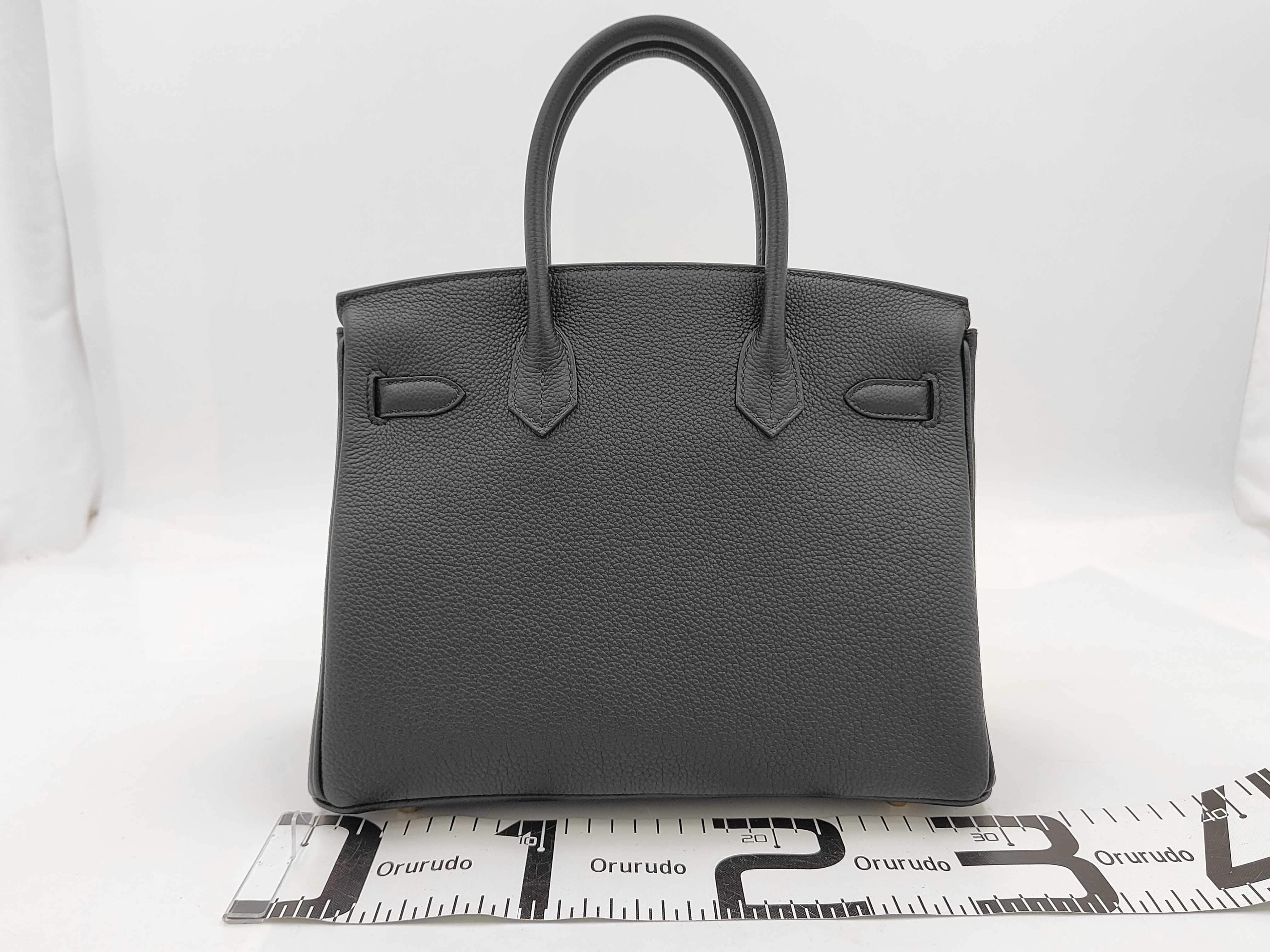 Birkin 30 Togo Black Gold Hardware G Stamp Handbag — view 2