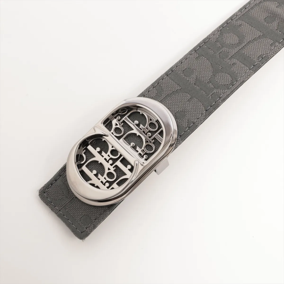 Oblique Belt 90 Canvas x Leather Gray — view 2