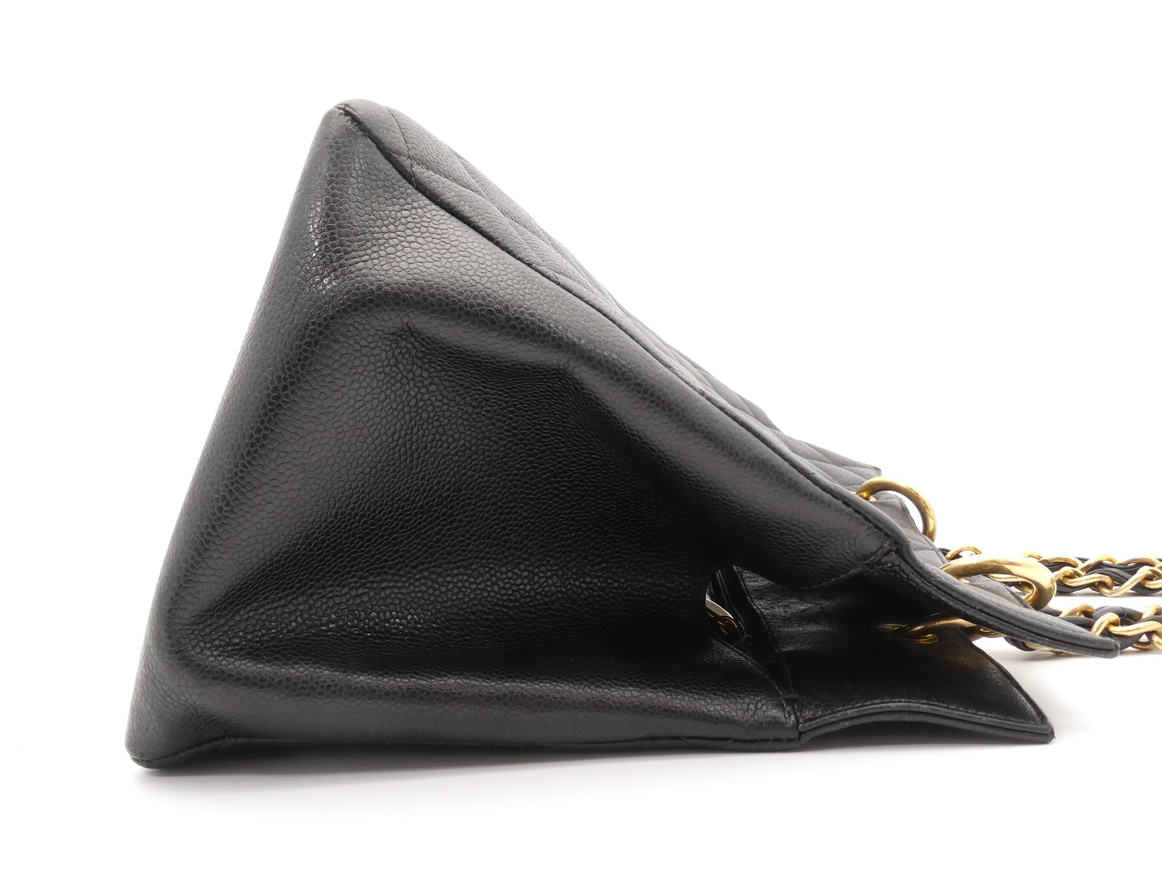 Matelassé Coco Mark Caviar Skin Chain Tote Bag — view 3