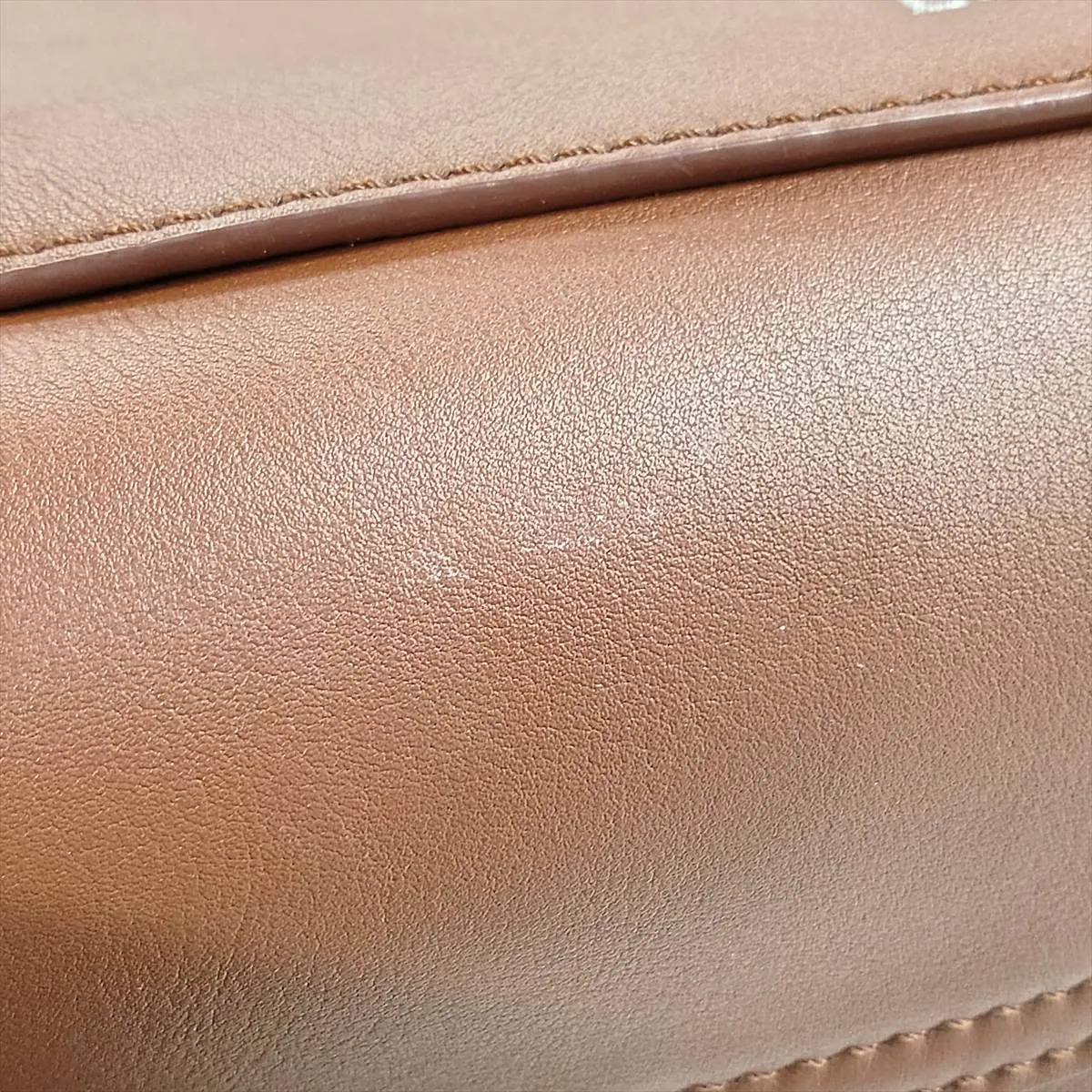 Flamenco Satchel Leather Shoulder Bag Brown — view 11
