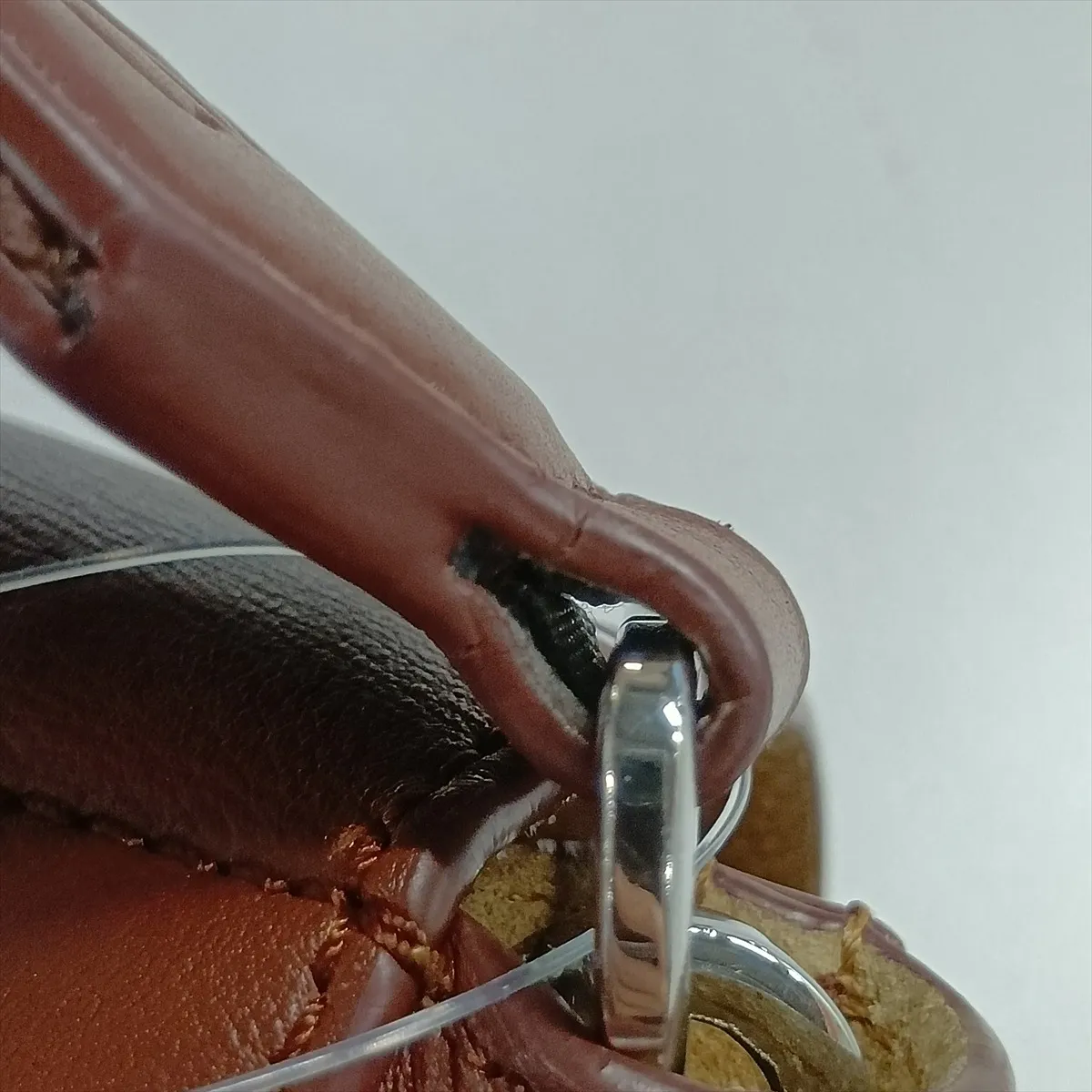 Flamenco Satchel Leather Shoulder Bag Brown — view 13