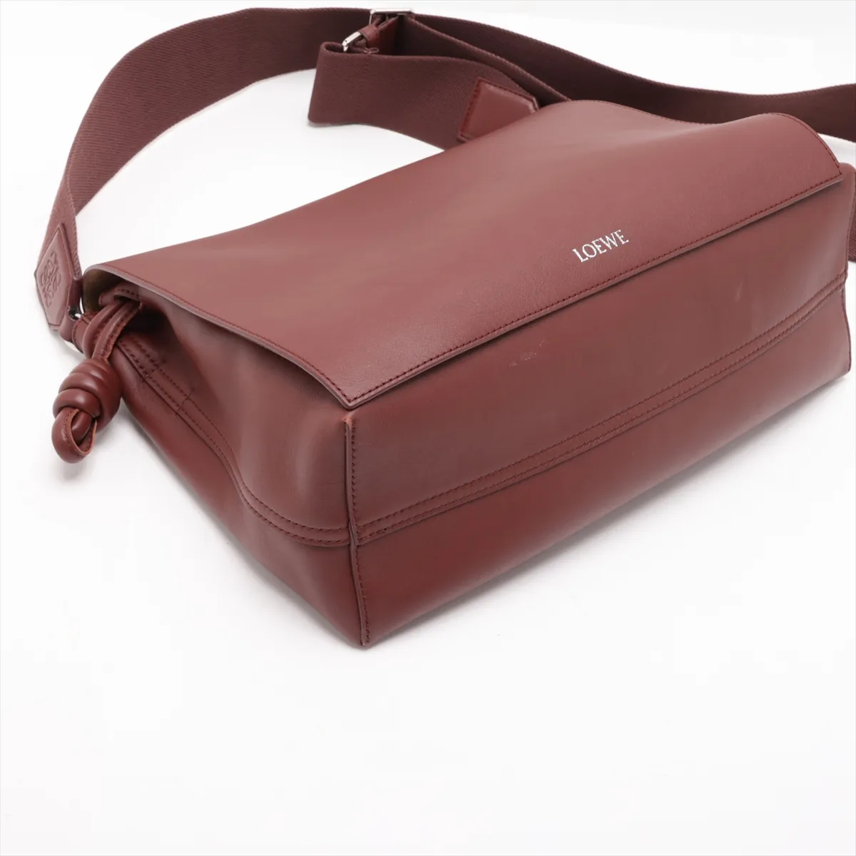 Flamenco Satchel Leather Shoulder Bag Brown — view 4