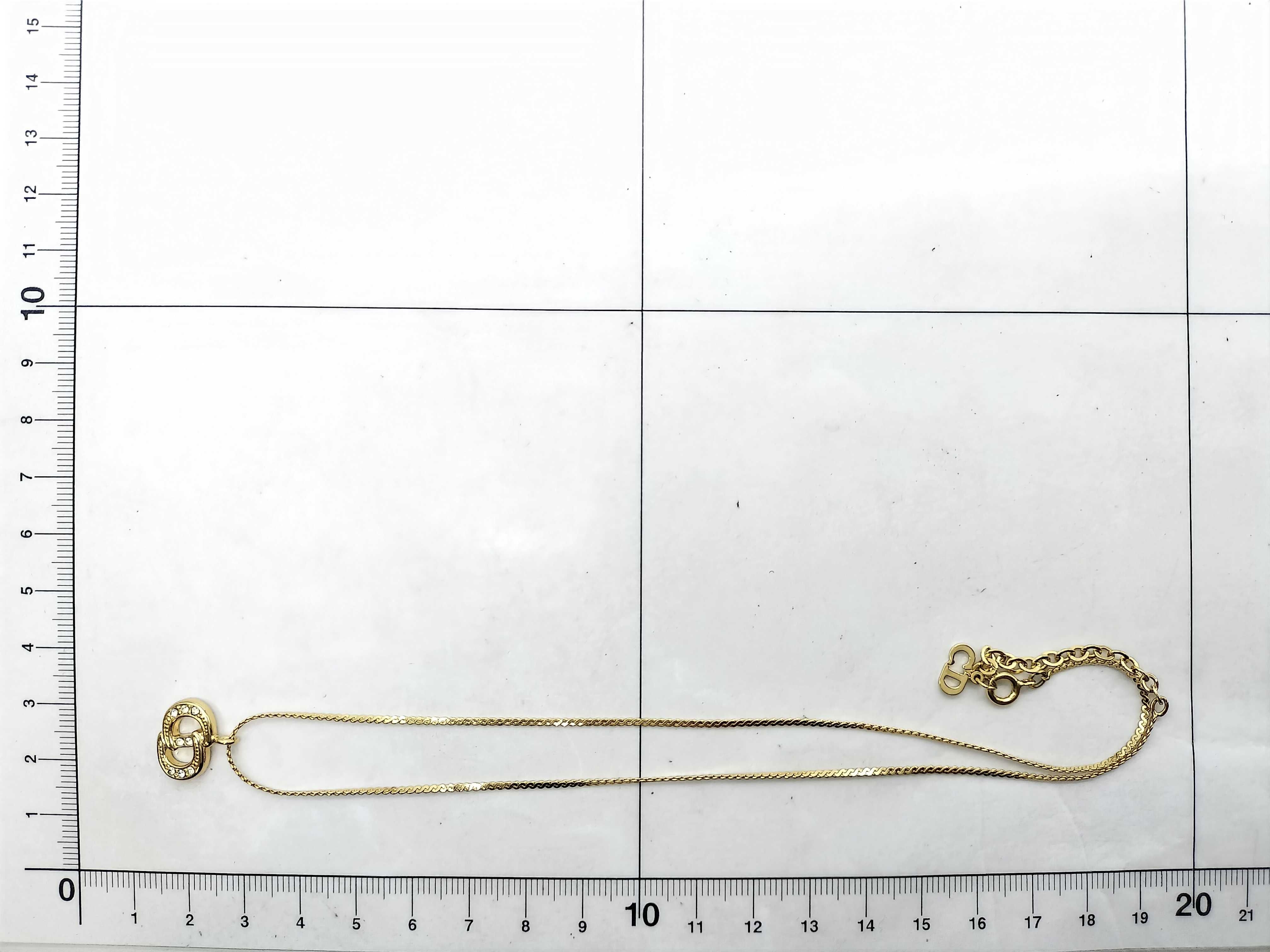 CD logo gold plated necklace — view 6