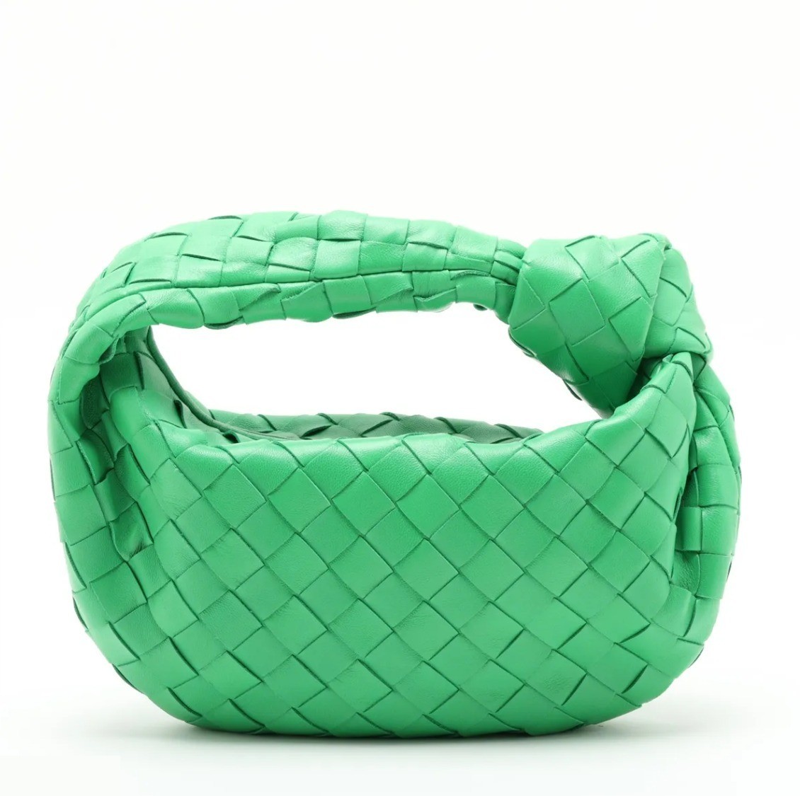 Unused, with dust bag. Intrecciato Jodie leather handbag, green. — view 2