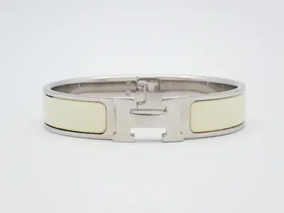 Click H bracelet, wrist circumference approximately 15.5 cm, enamel, G stamp, ivory.