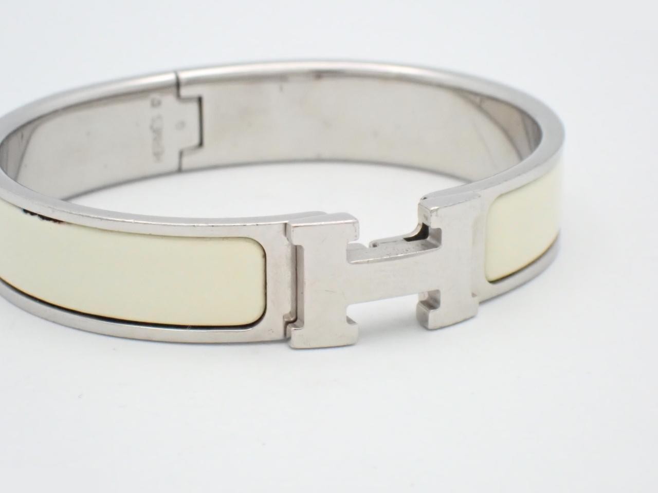 Click H bracelet, wrist circumference approximately 15.5 cm, enamel, G stamp, ivory. — view 3