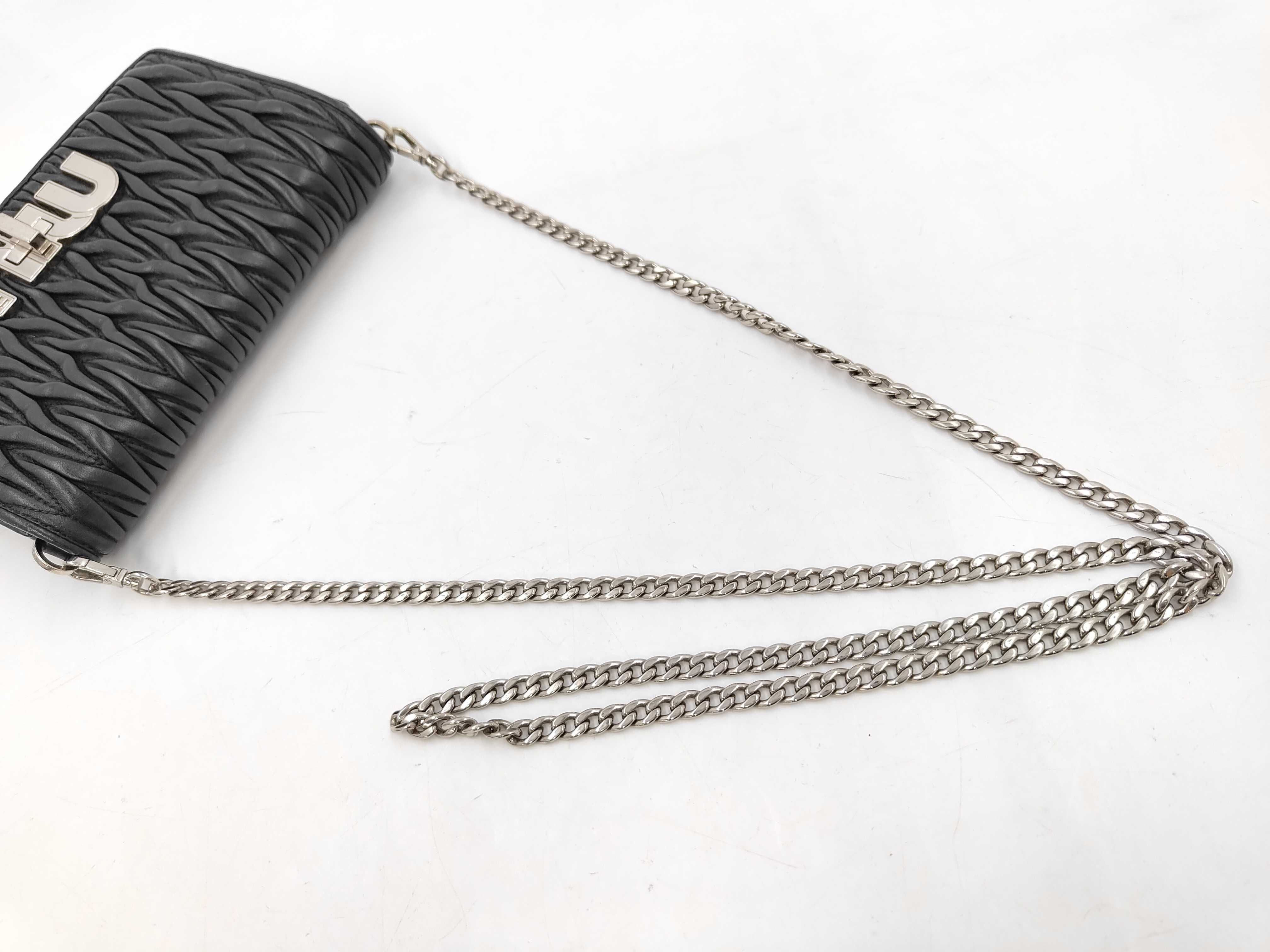 Matelassé Chain Shoulder Bag, Black Shoulder Bag — view 3