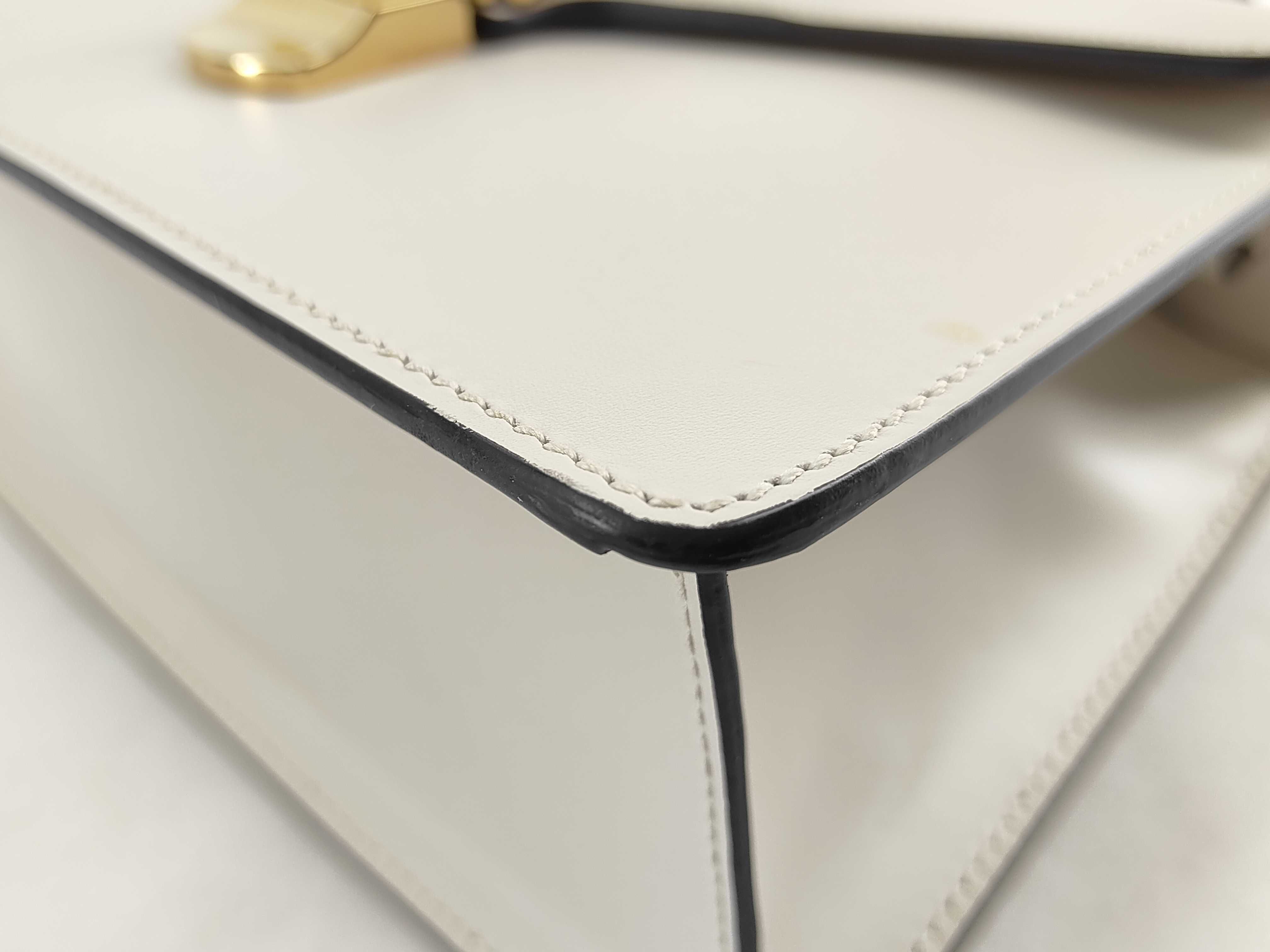 PH- Sylvie White Leather Shoulder Bag (Handbag) — view 6
