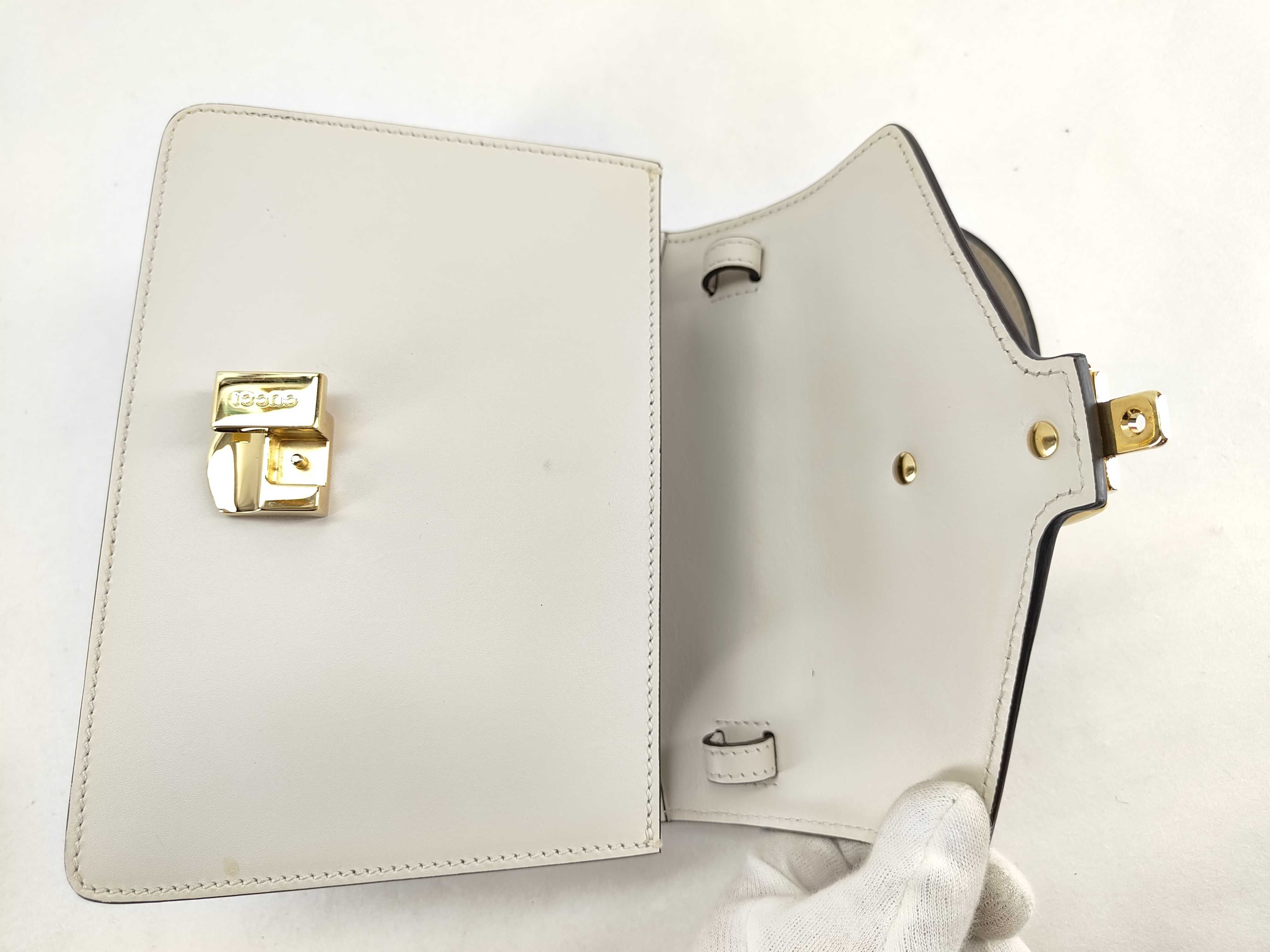 PH- Sylvie White Leather Shoulder Bag (Handbag) — view 8