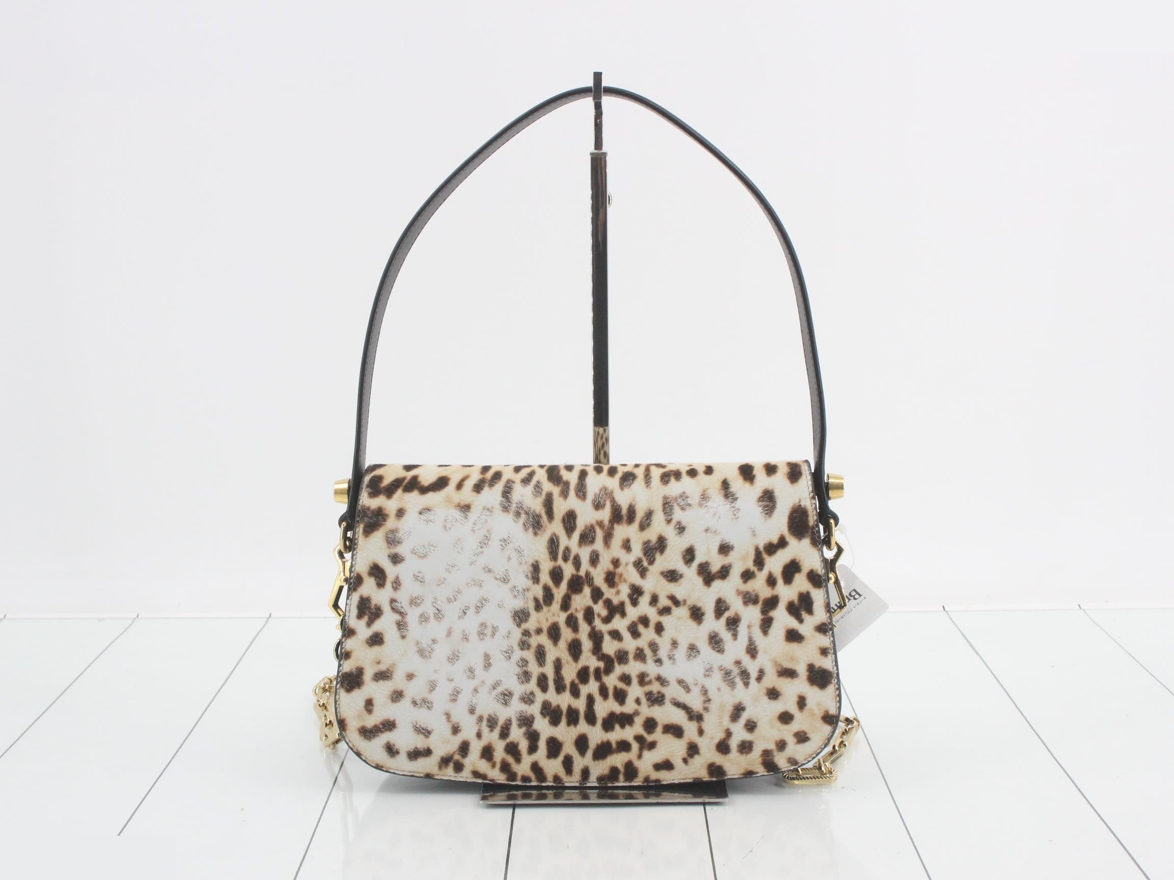 Calf hair leopard print chain shoulder bag — view 2