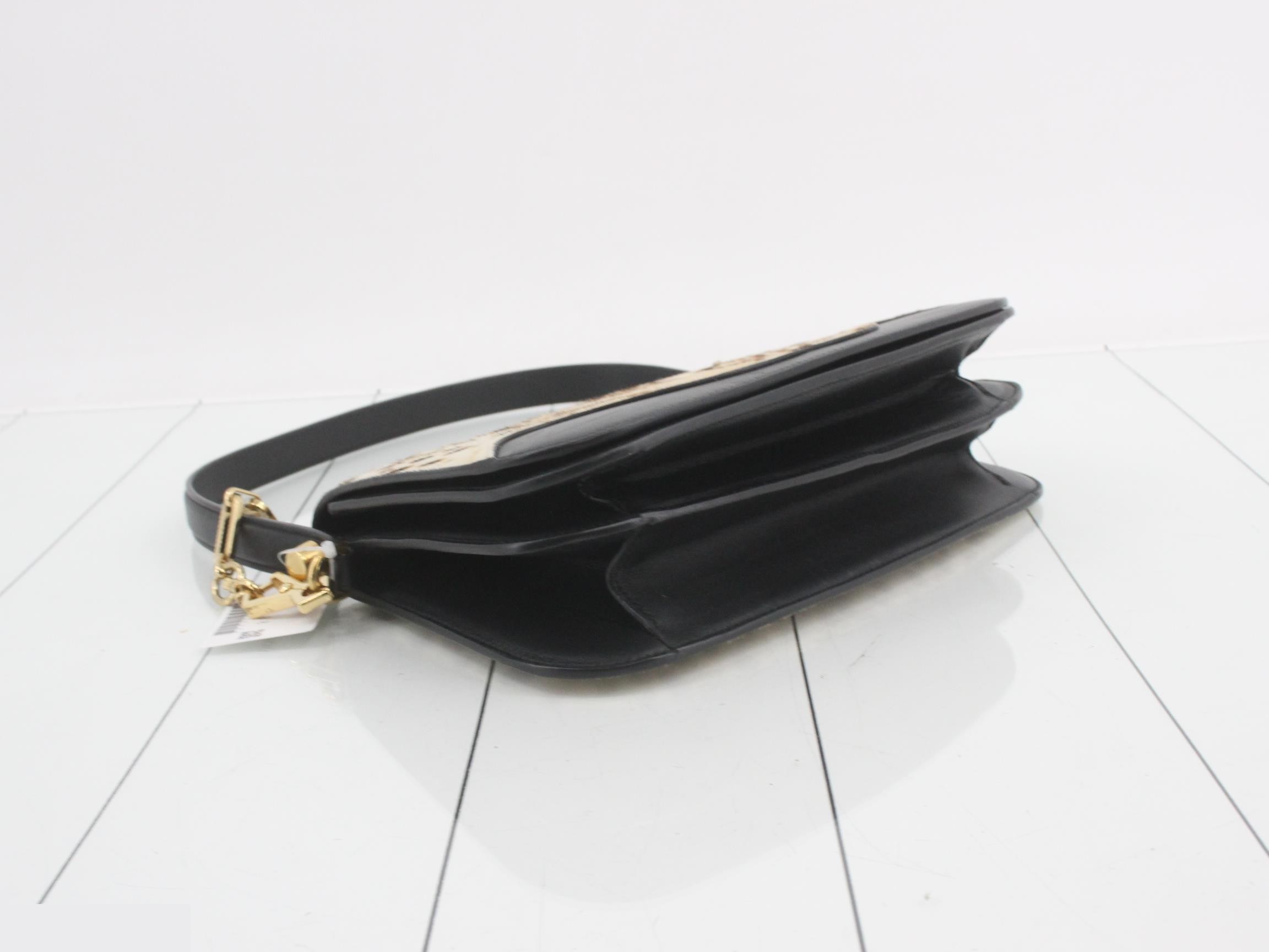 Calf hair leopard print chain shoulder bag — view 5
