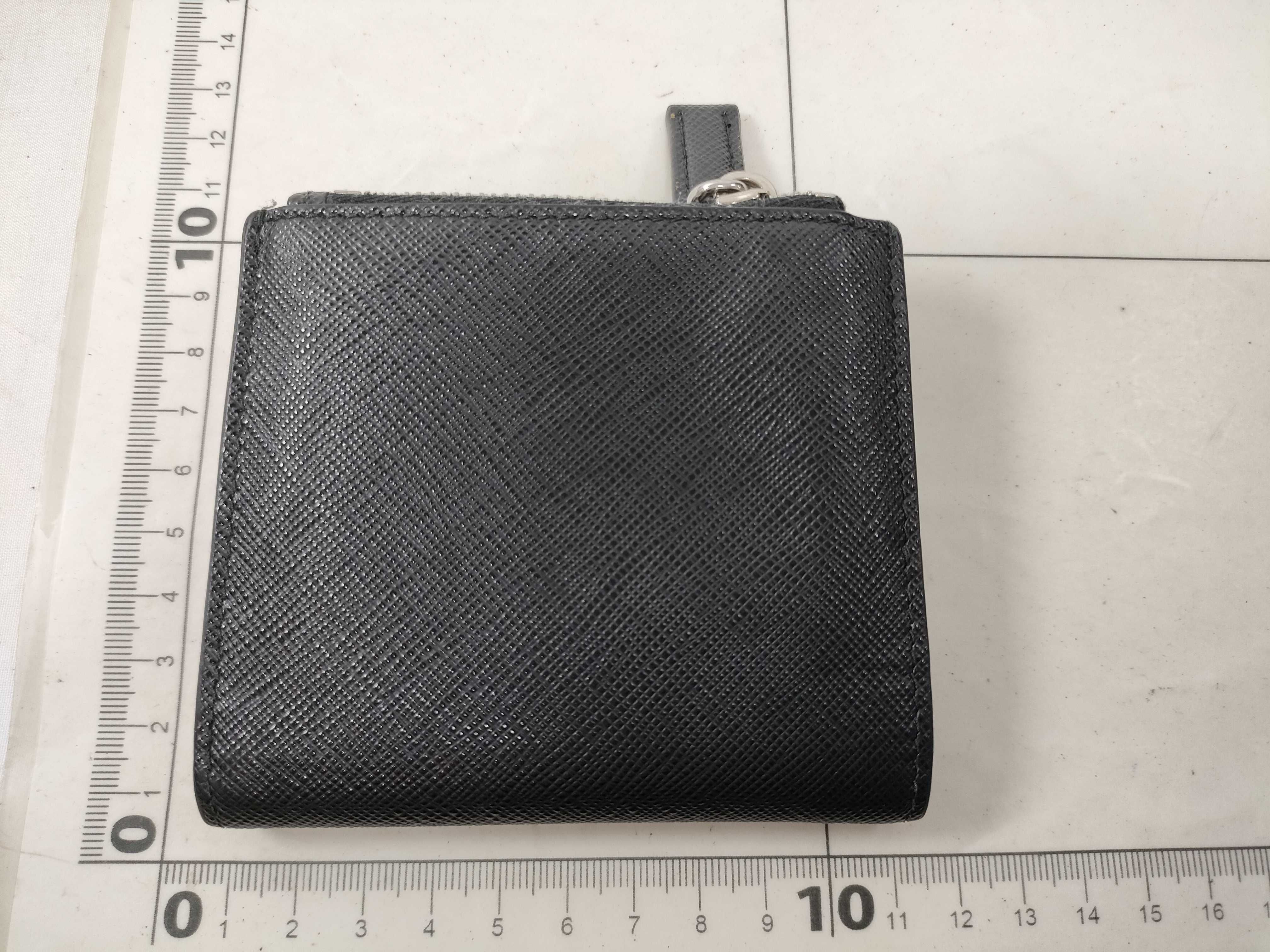 bi-fold wallet with triangular logo, black, RFID-enabled. — view 2