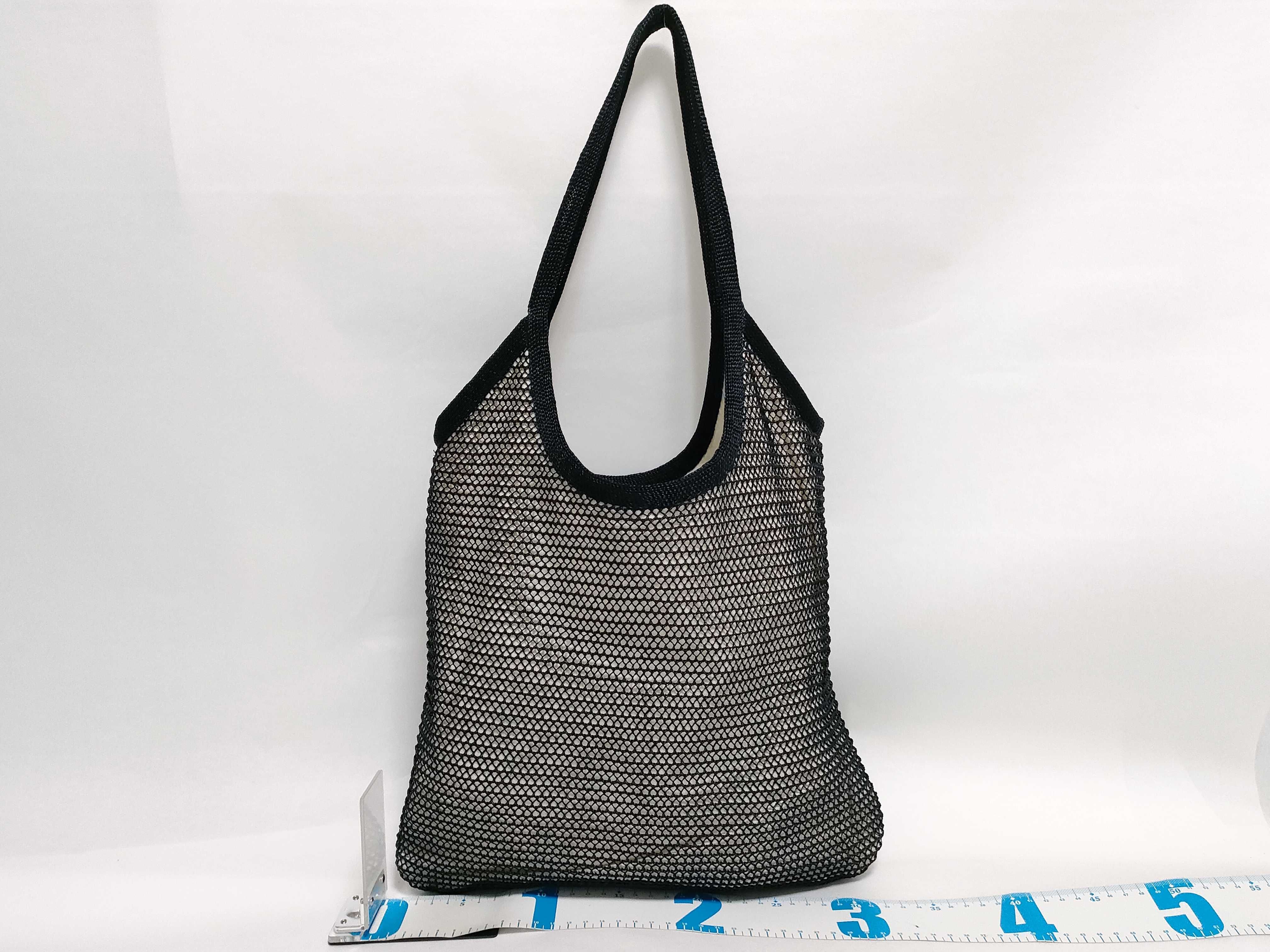 Ivy Raffia x Linen Tote Bag, Black x White Tote Bag — view 2