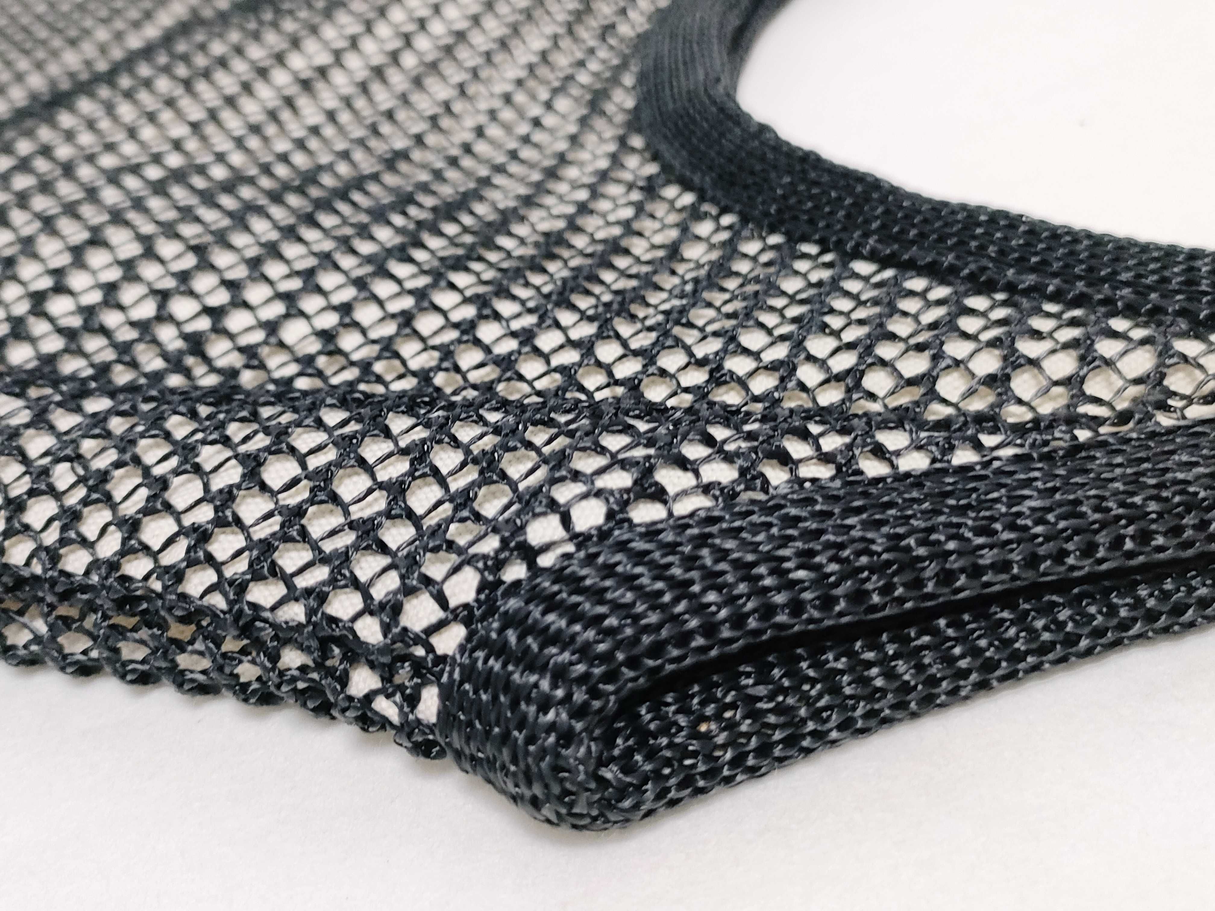 Ivy Raffia x Linen Tote Bag, Black x White Tote Bag — view 12
