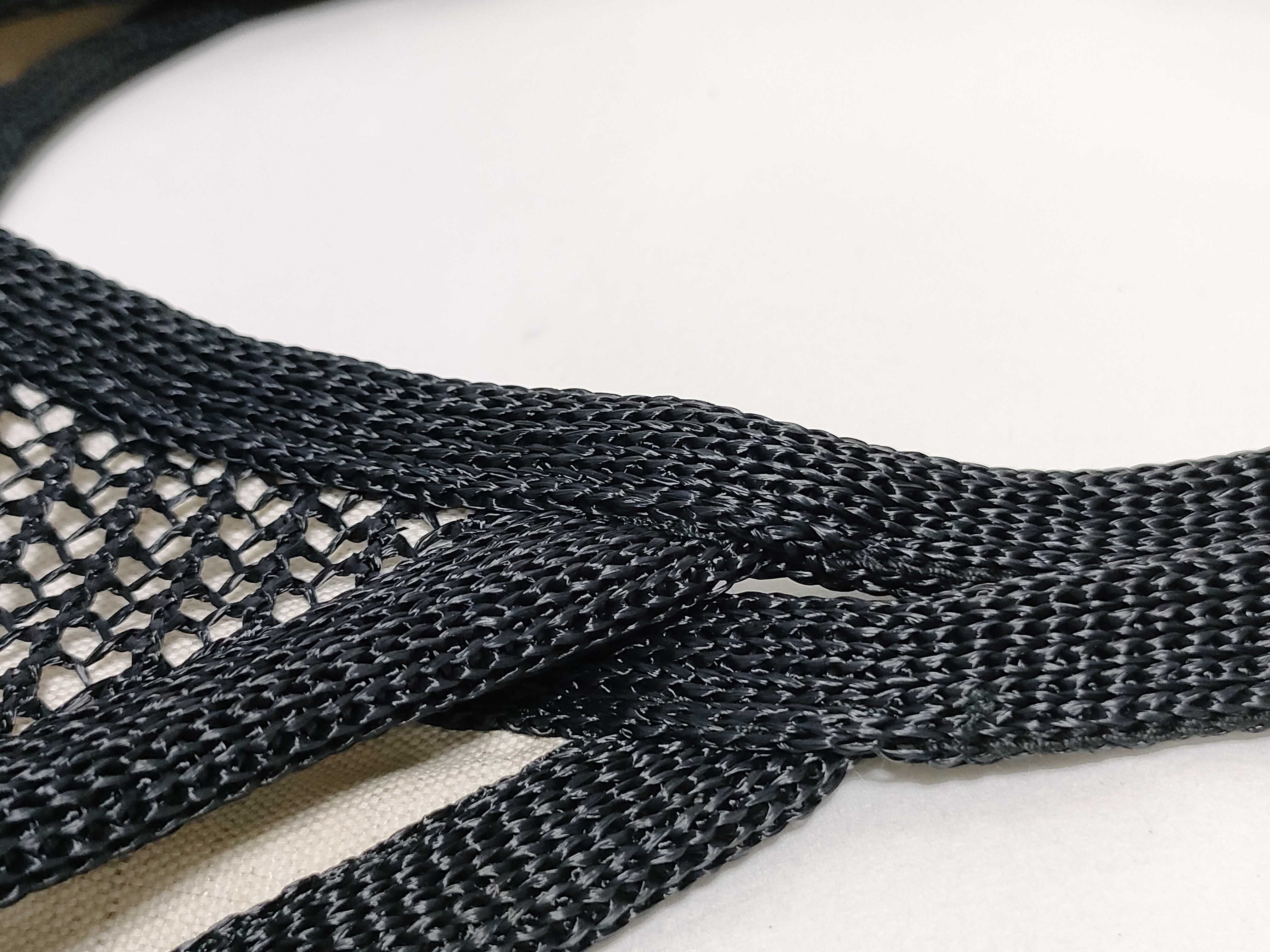 Ivy Raffia x Linen Tote Bag, Black x White Tote Bag — view 5
