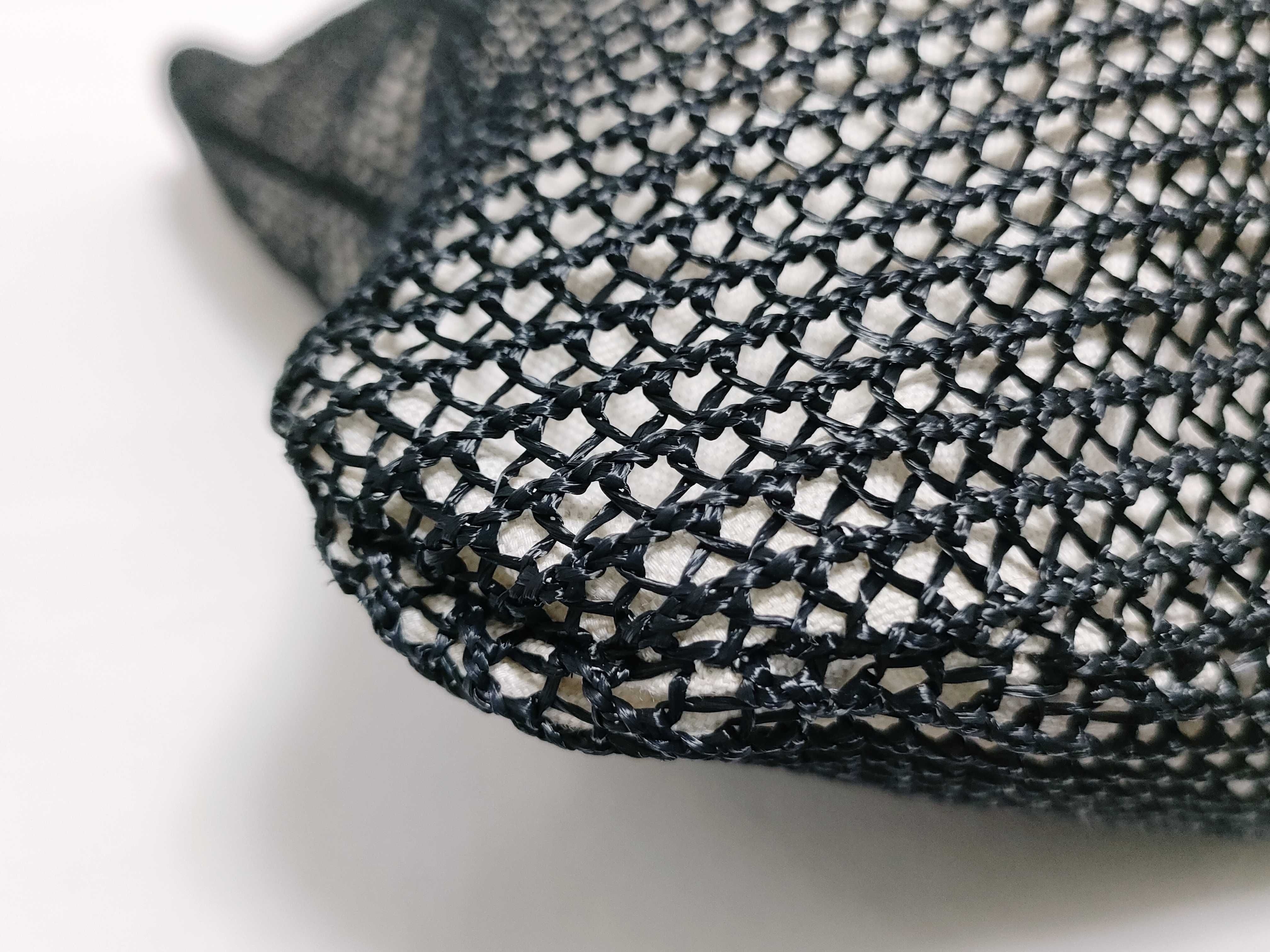Ivy Raffia x Linen Tote Bag, Black x White Tote Bag — view 6