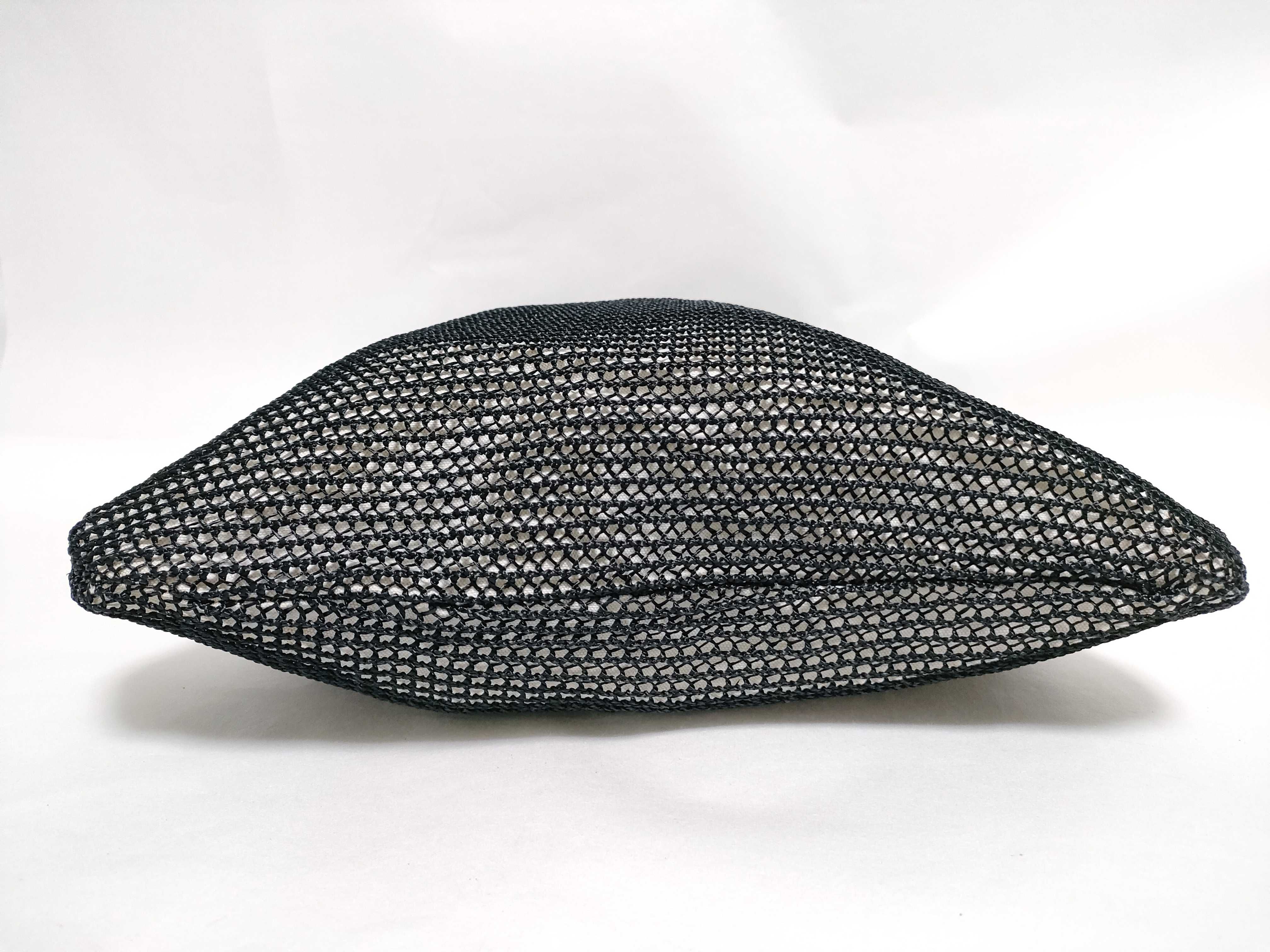 Ivy Raffia x Linen Tote Bag, Black x White Tote Bag — view 7