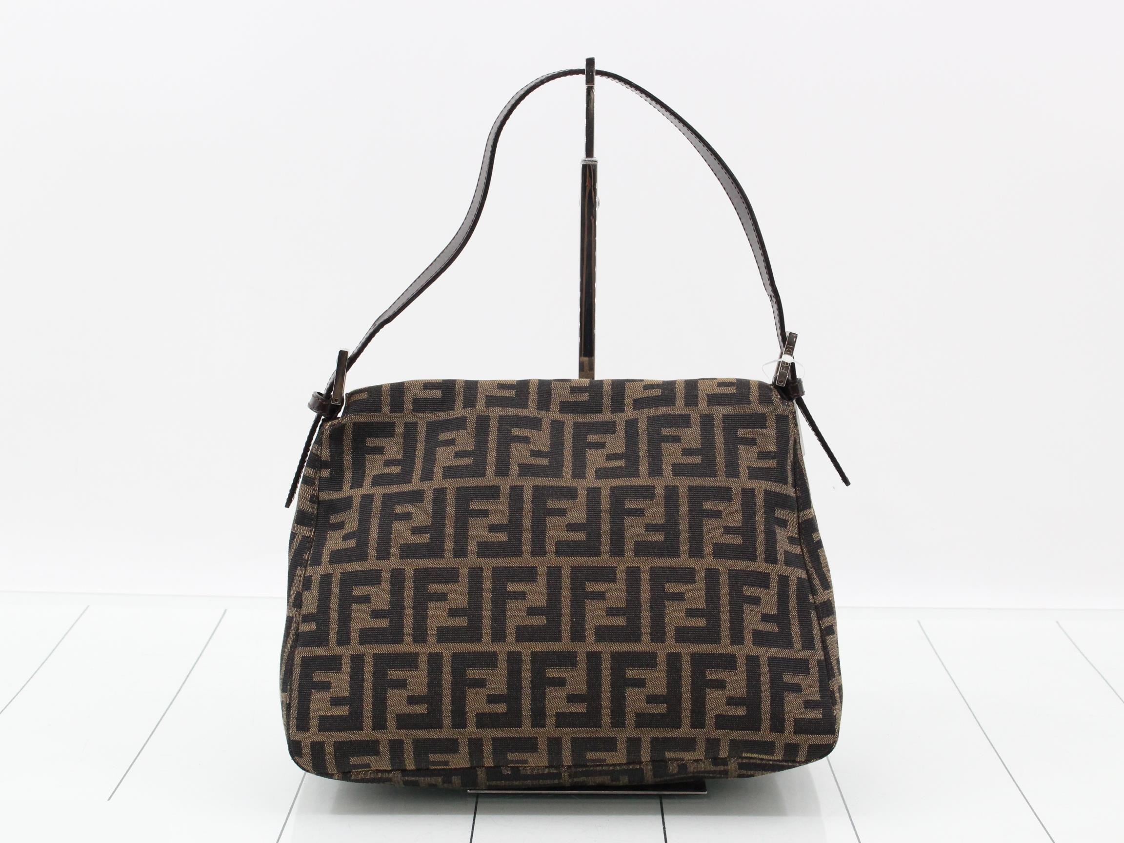 ZUCCA Mamma Bucket Shoulder Bag, Canvas/Leather, Brown — view 2