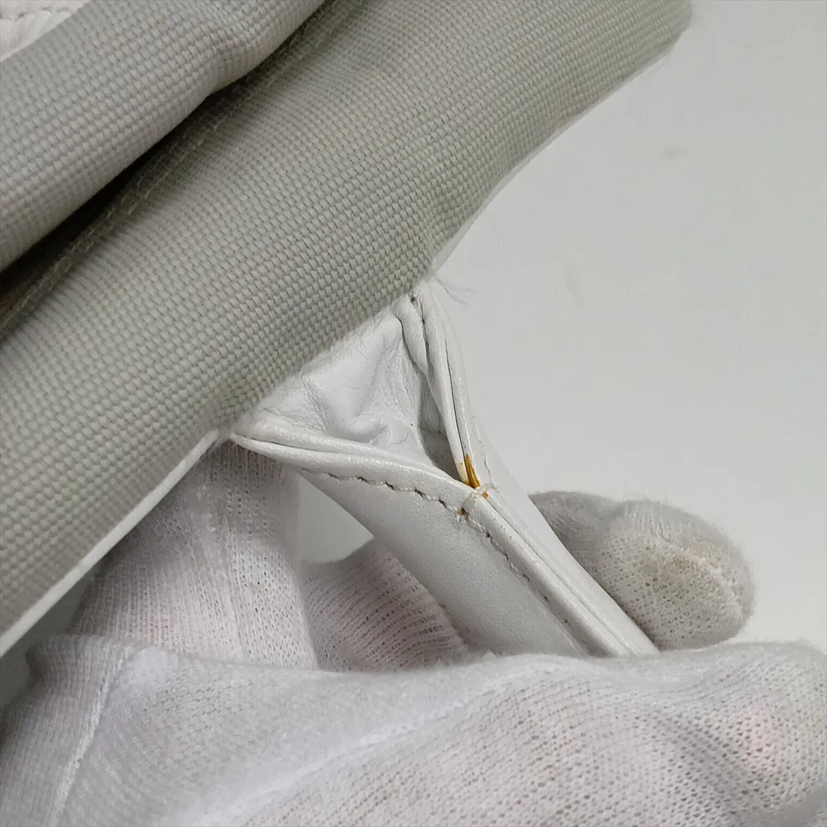 Sport Line Canvas x Leather Tote Bag, Gray x White, Silver Hardware, Item No. 6482782 (Serial Number 6) — view 14
