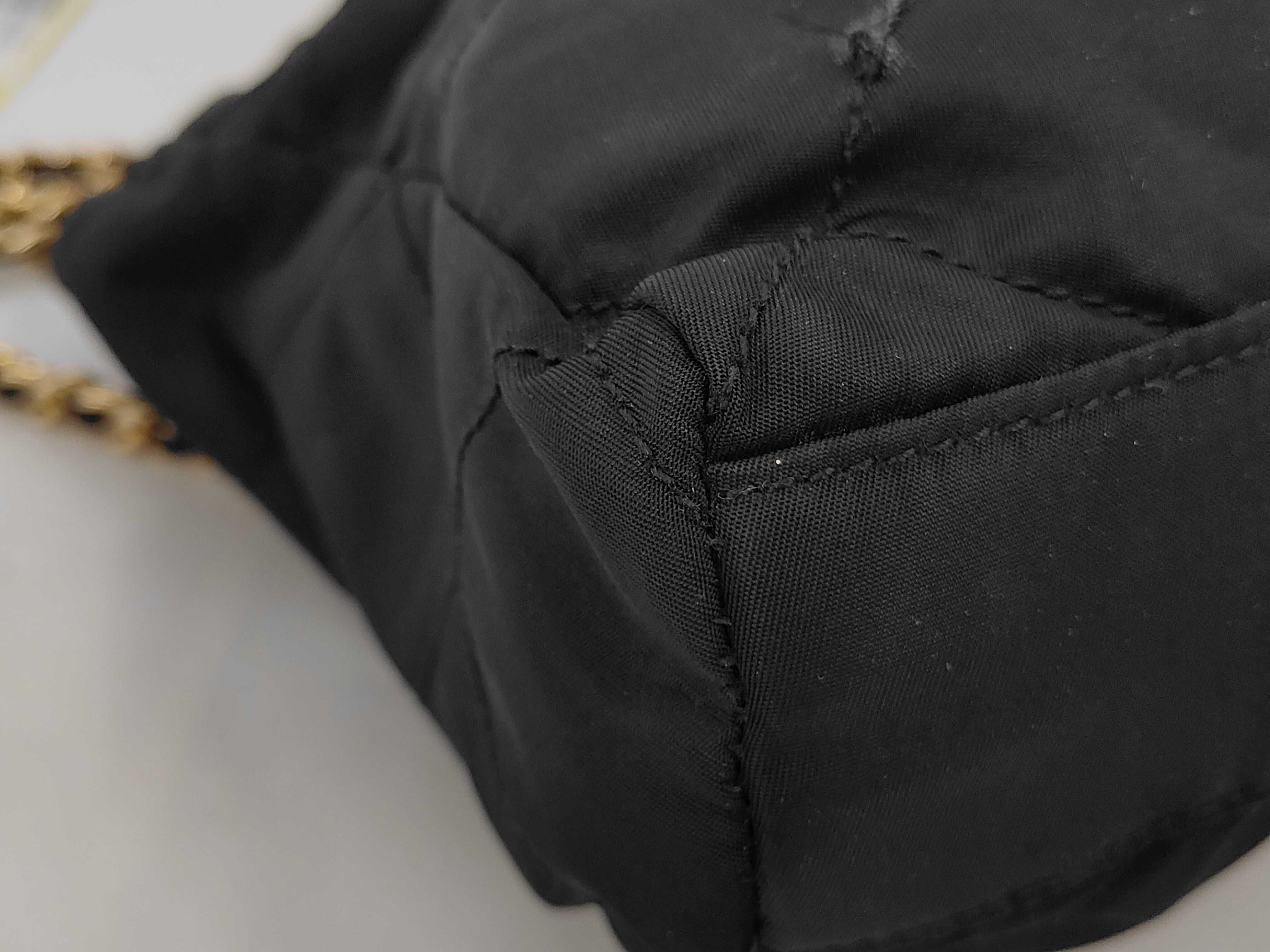 nylon chain shoulder bag in black. — view 3