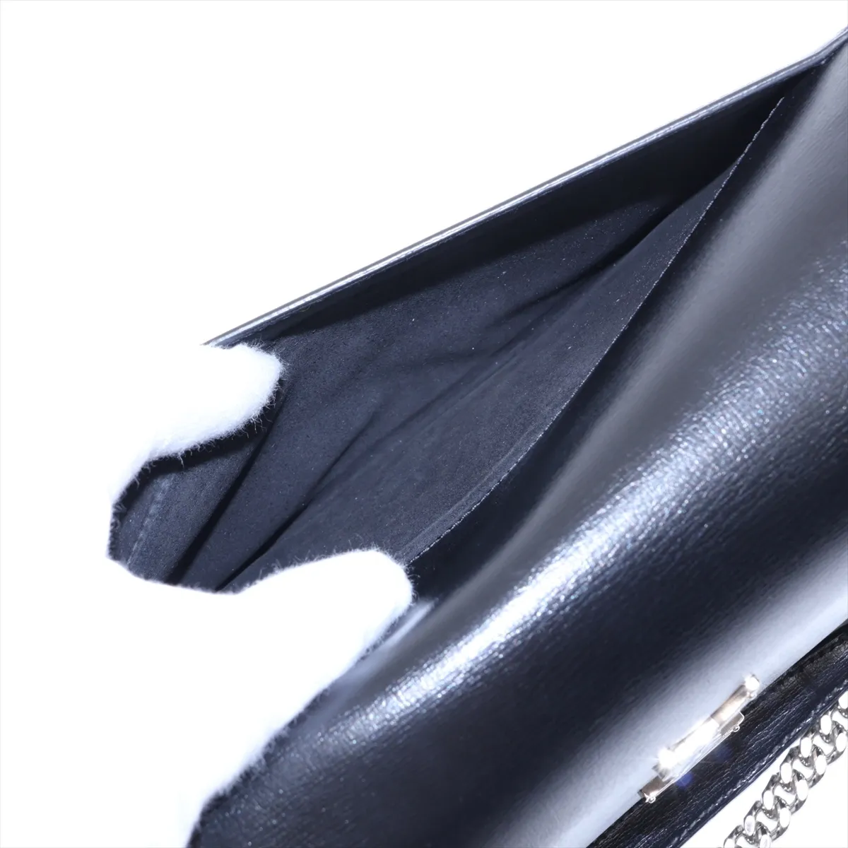 Sunset 442906 Leather Chain Shoulder Bag, Black — view 11
