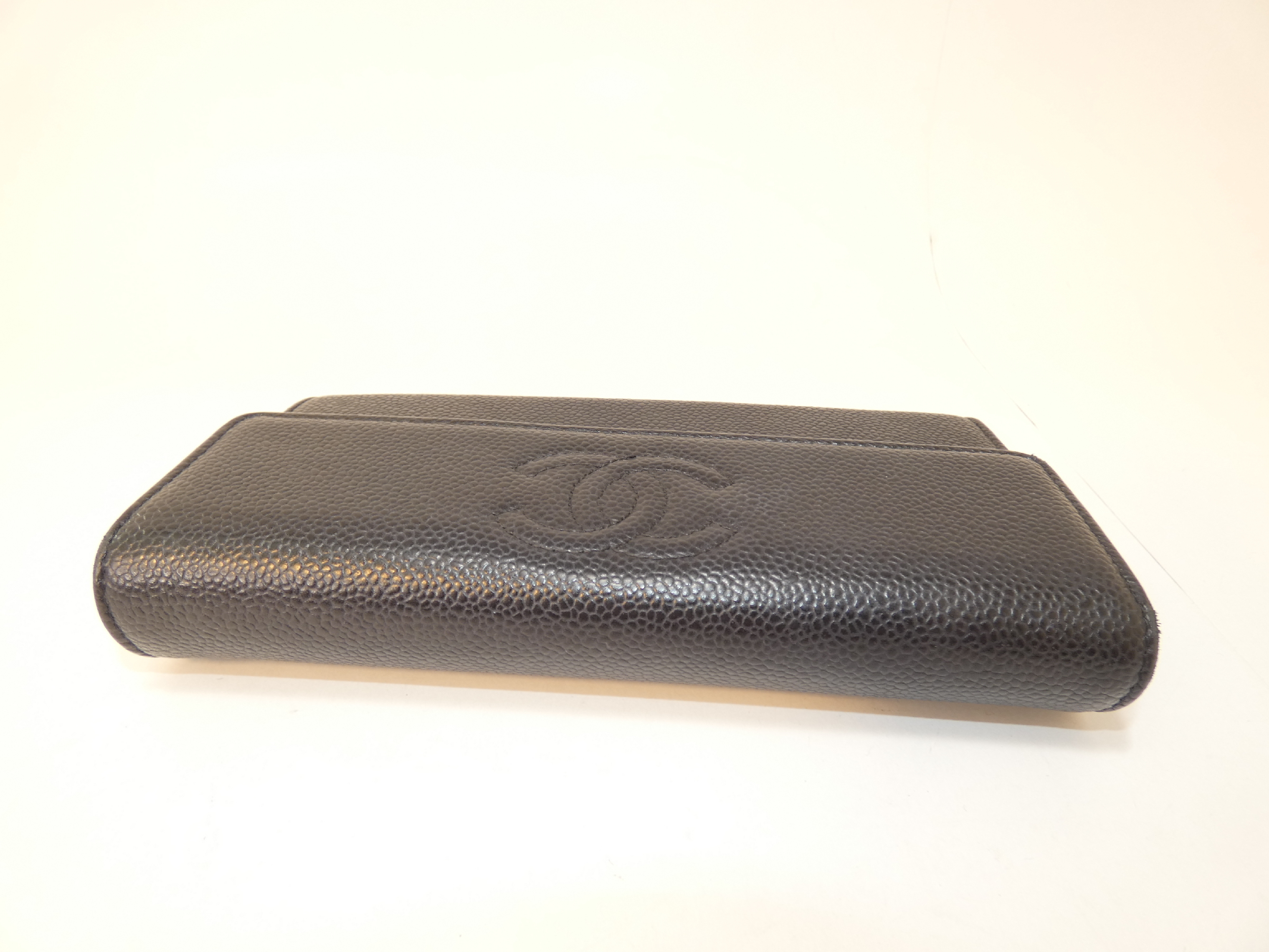 Coco Caviar Skin Black Long Wallet — view 3