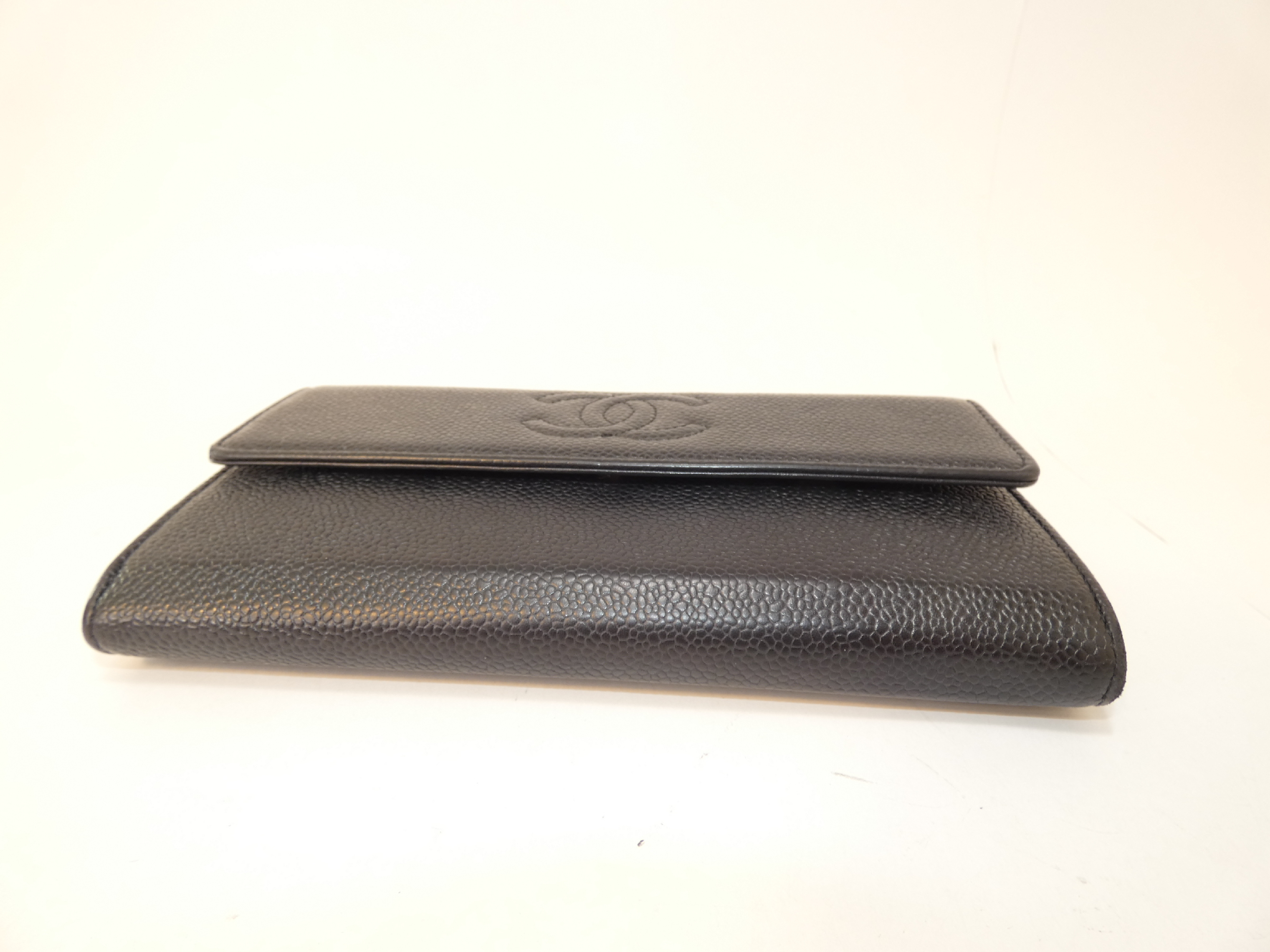 Coco Caviar Skin Black Long Wallet — view 4