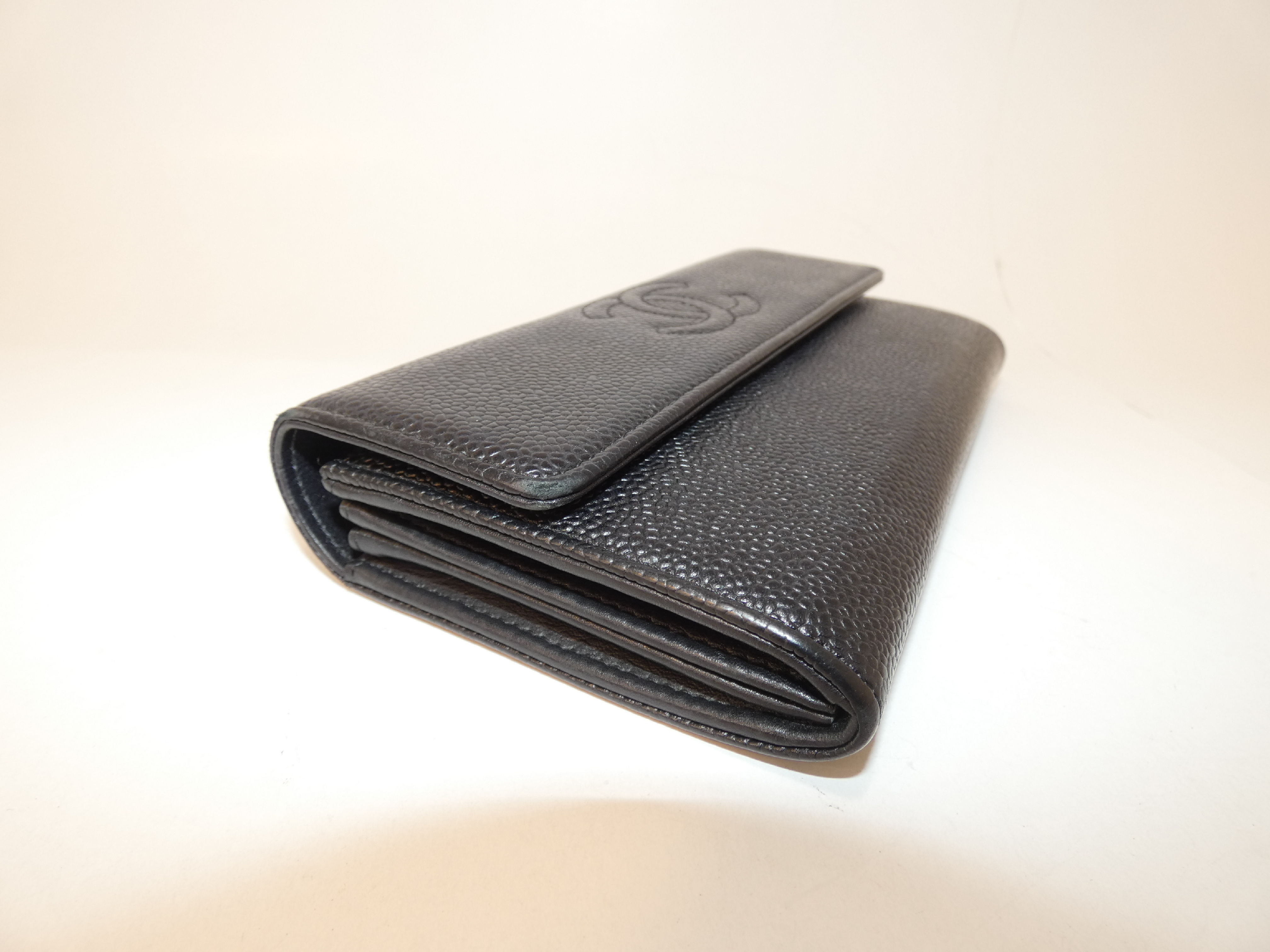 Coco Caviar Skin Black Long Wallet — view 5