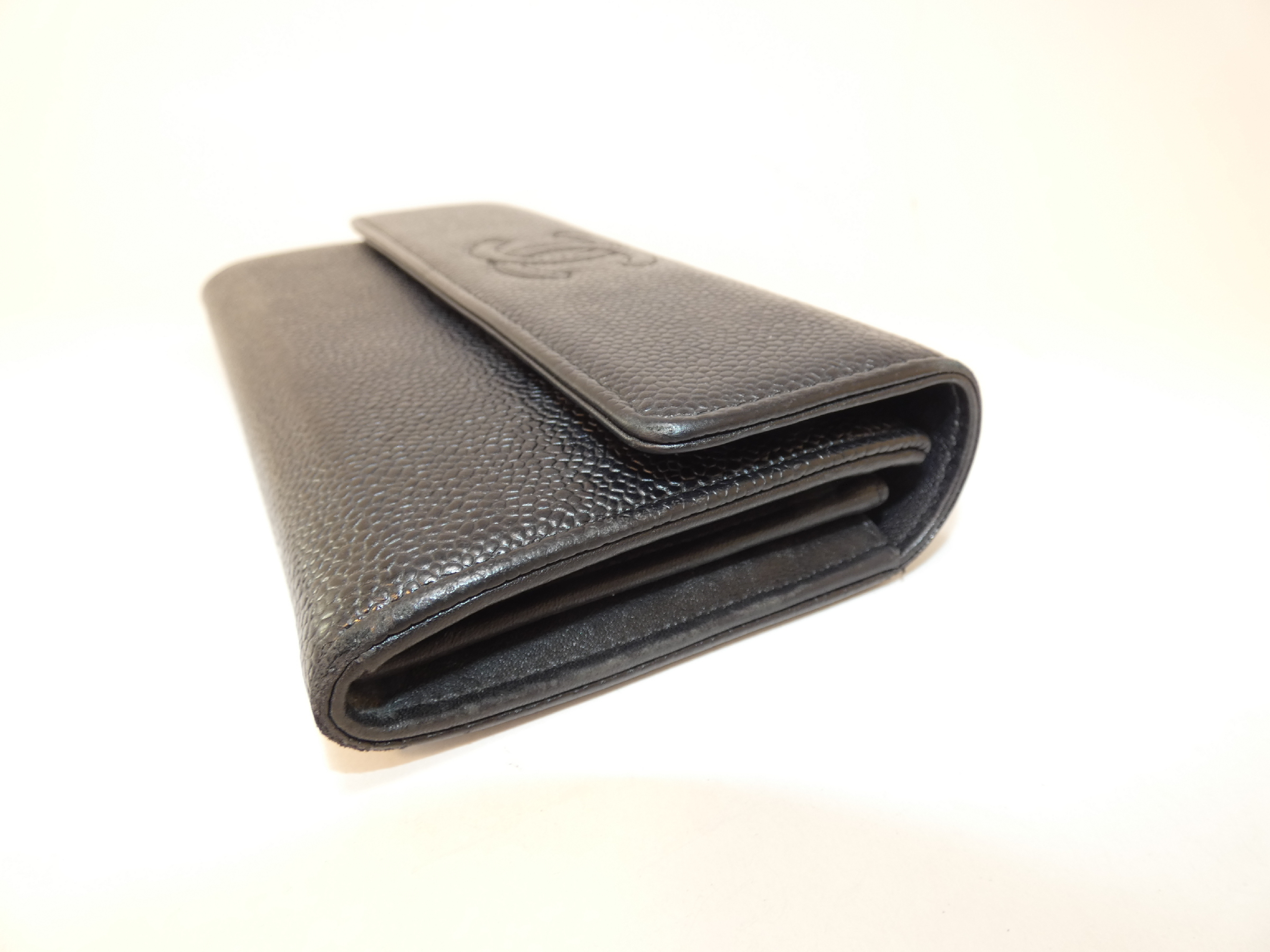 Coco Caviar Skin Black Long Wallet — view 6