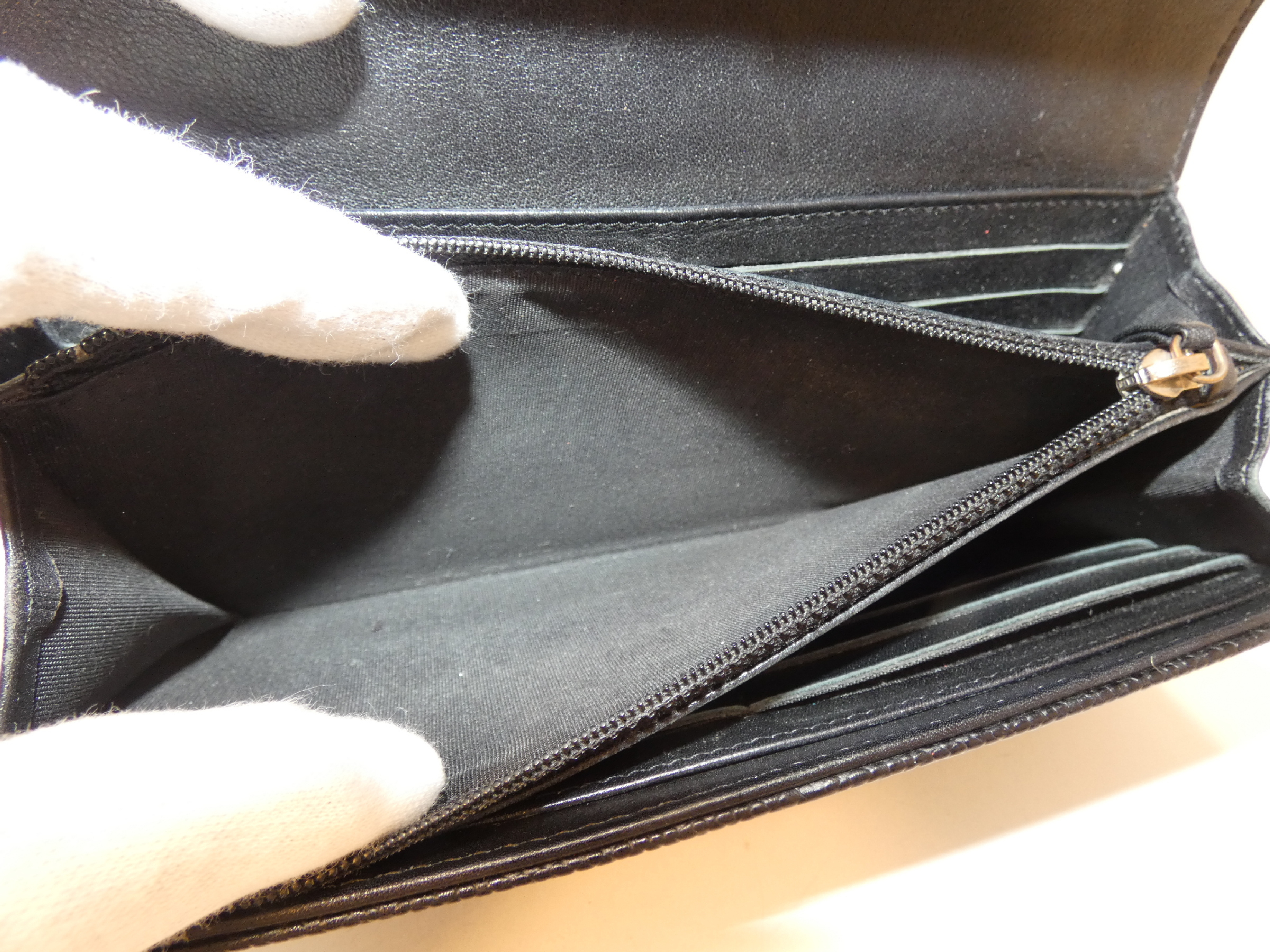 Coco Caviar Skin Black Long Wallet — view 7