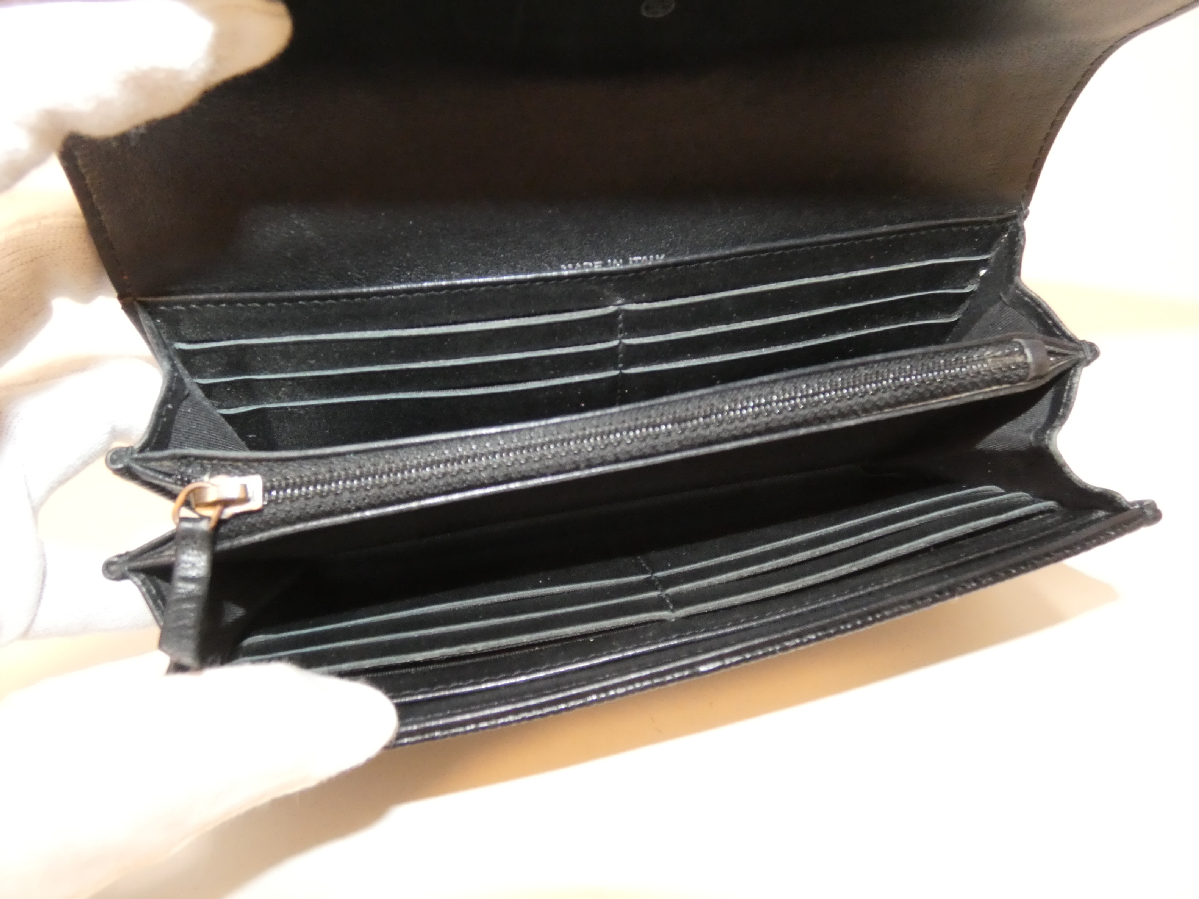 Coco Caviar Skin Black Long Wallet — view 9