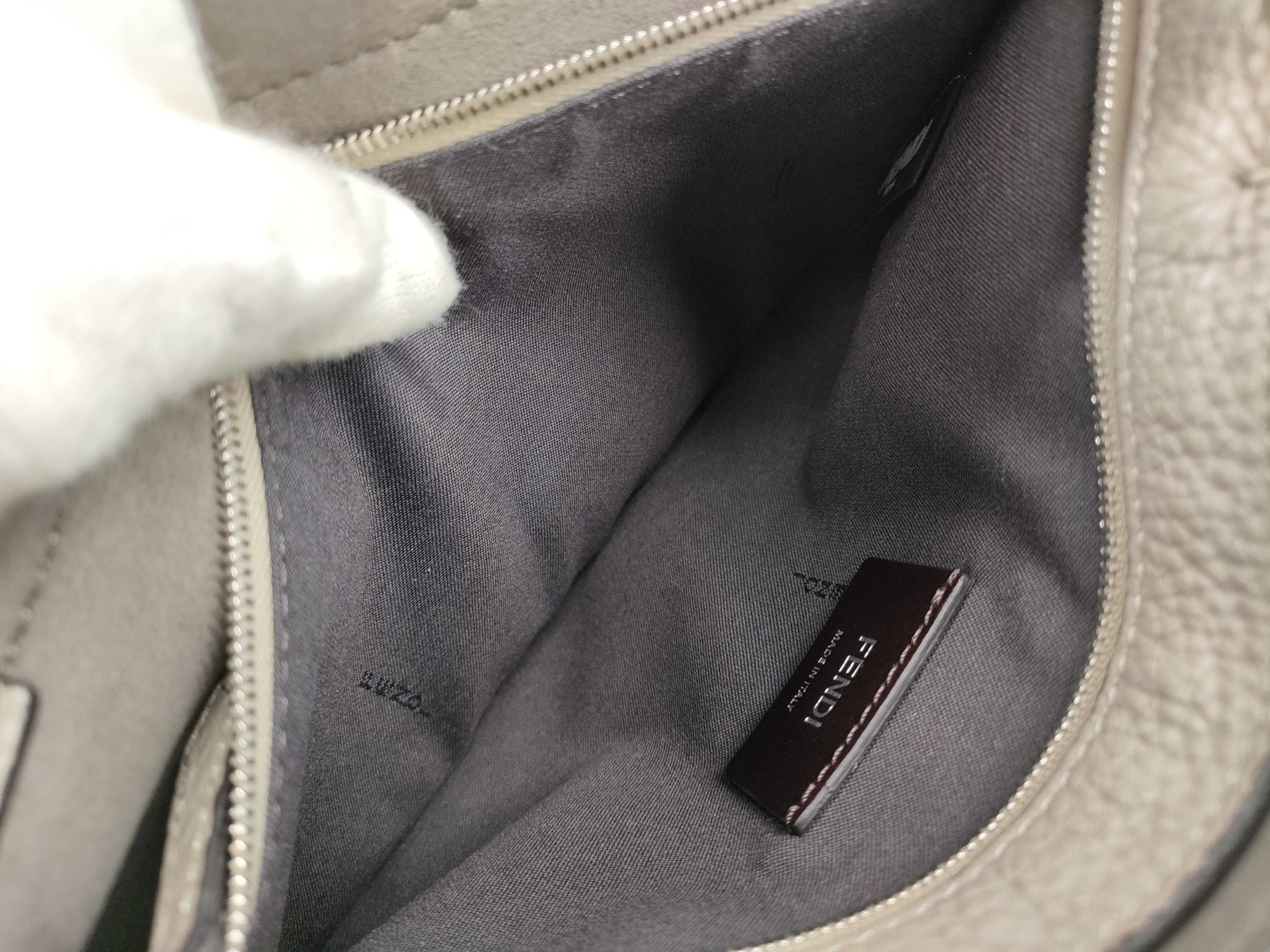 Leather Banana Print Tote Bag, Greige, Multicolor Tote Bag — view 10