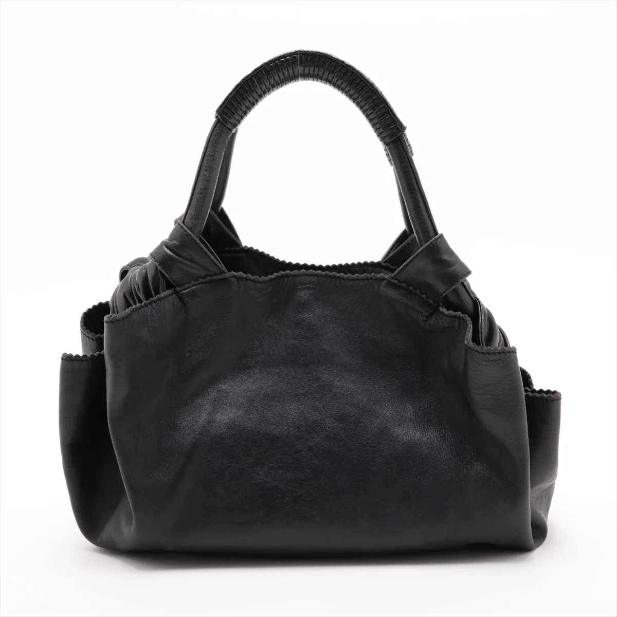 Nappa Aire Leather Handbag, Black — view 2