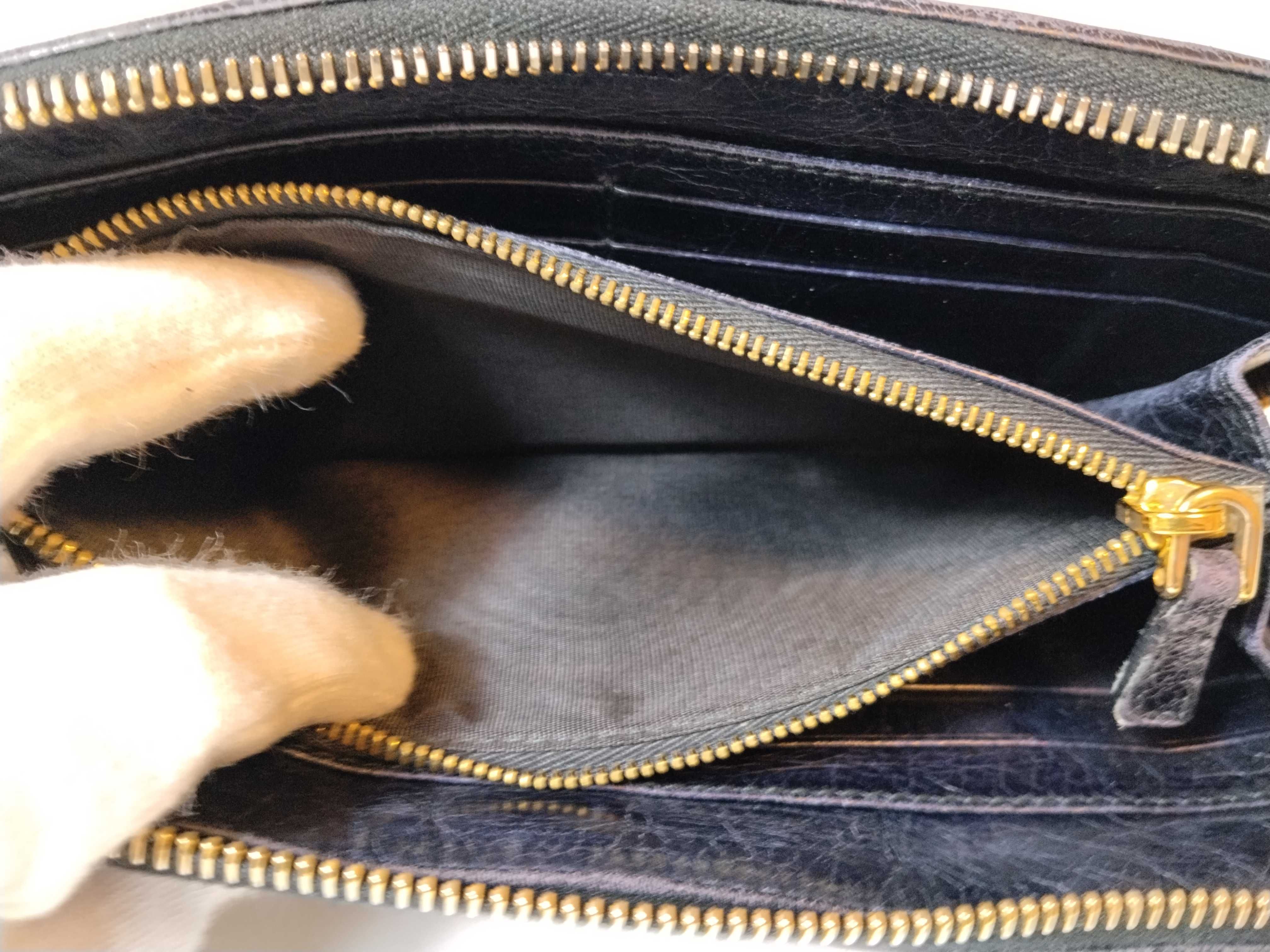 Gathered Round Zip Long Wallet, Black — view 11