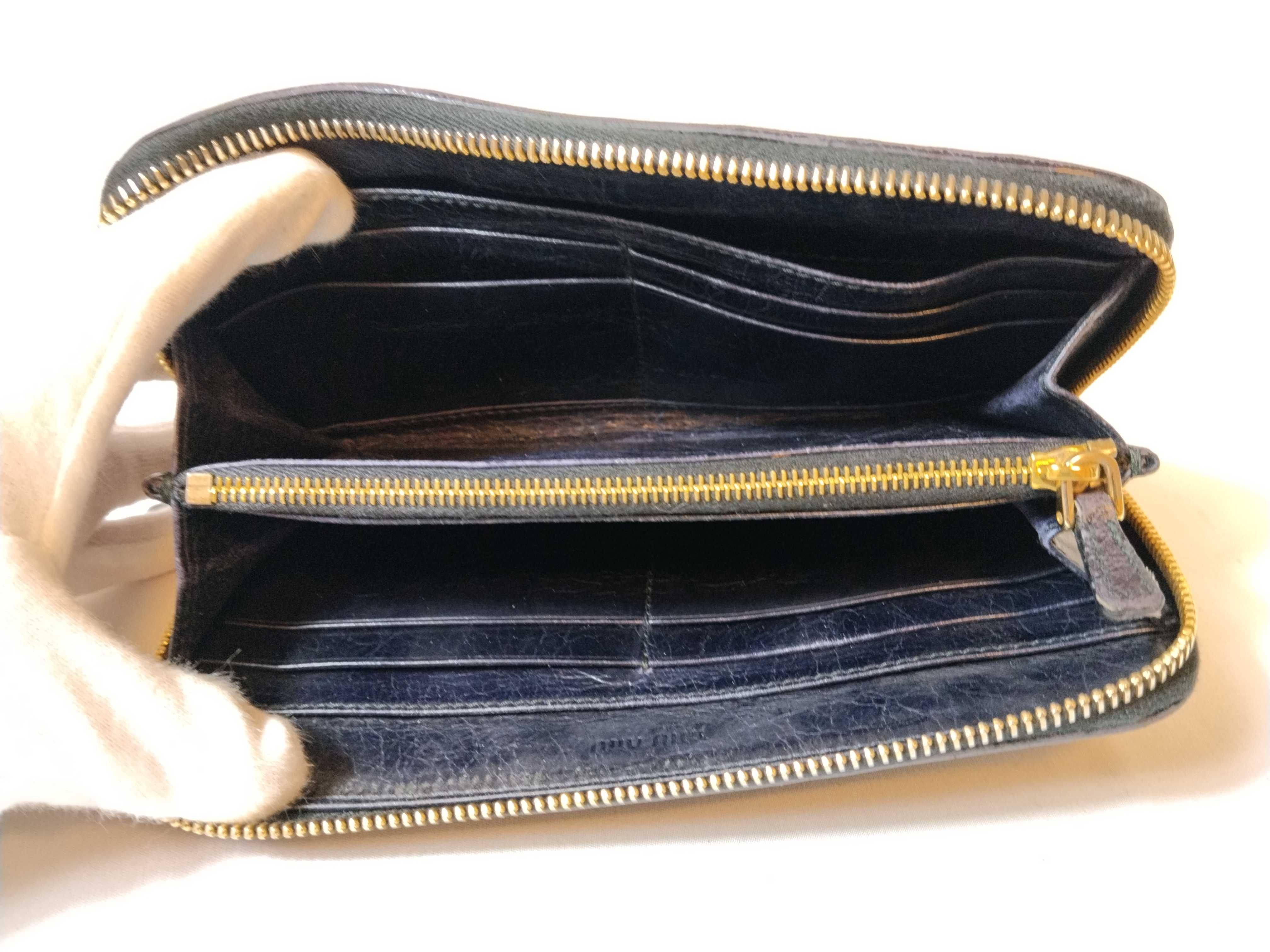 Gathered Round Zip Long Wallet, Black — view 12