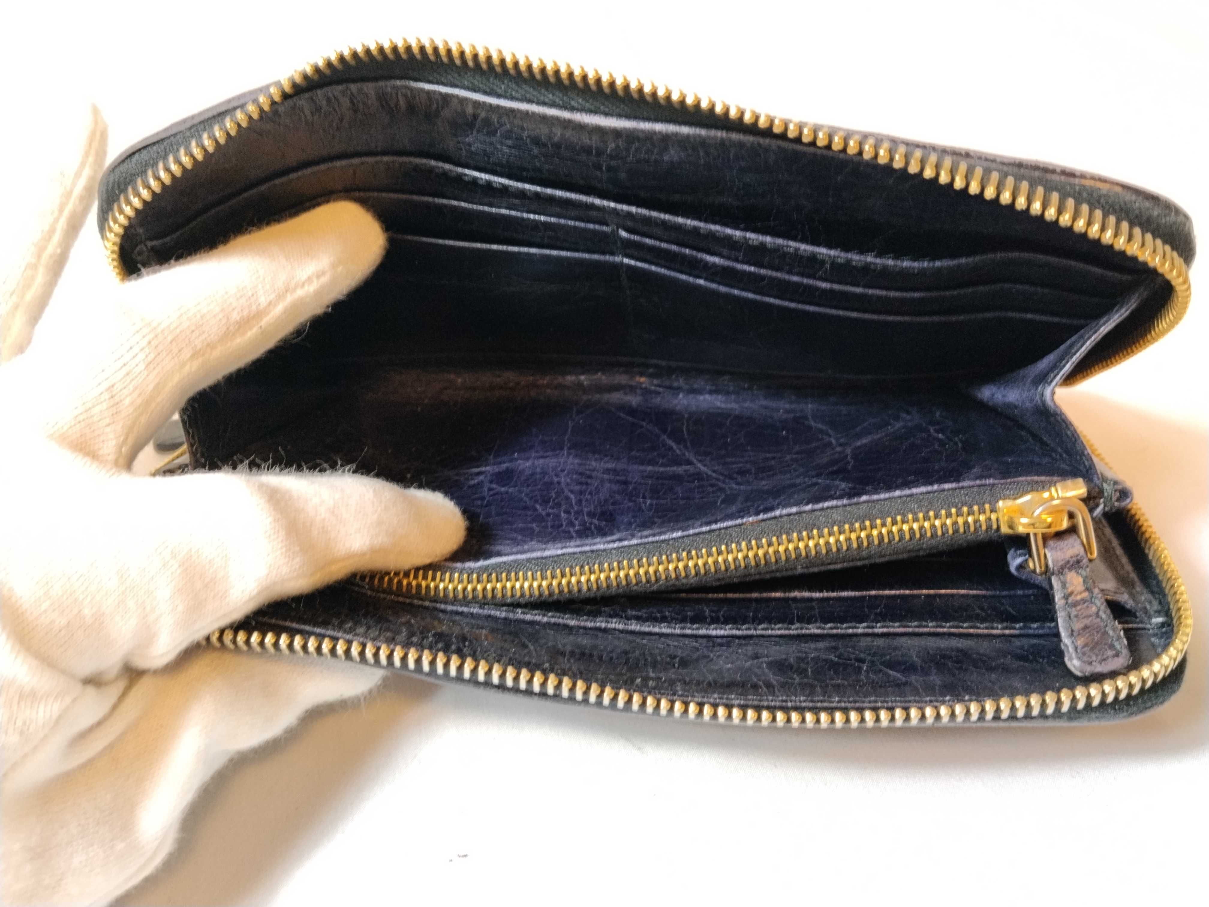 Gathered Round Zip Long Wallet, Black — view 13