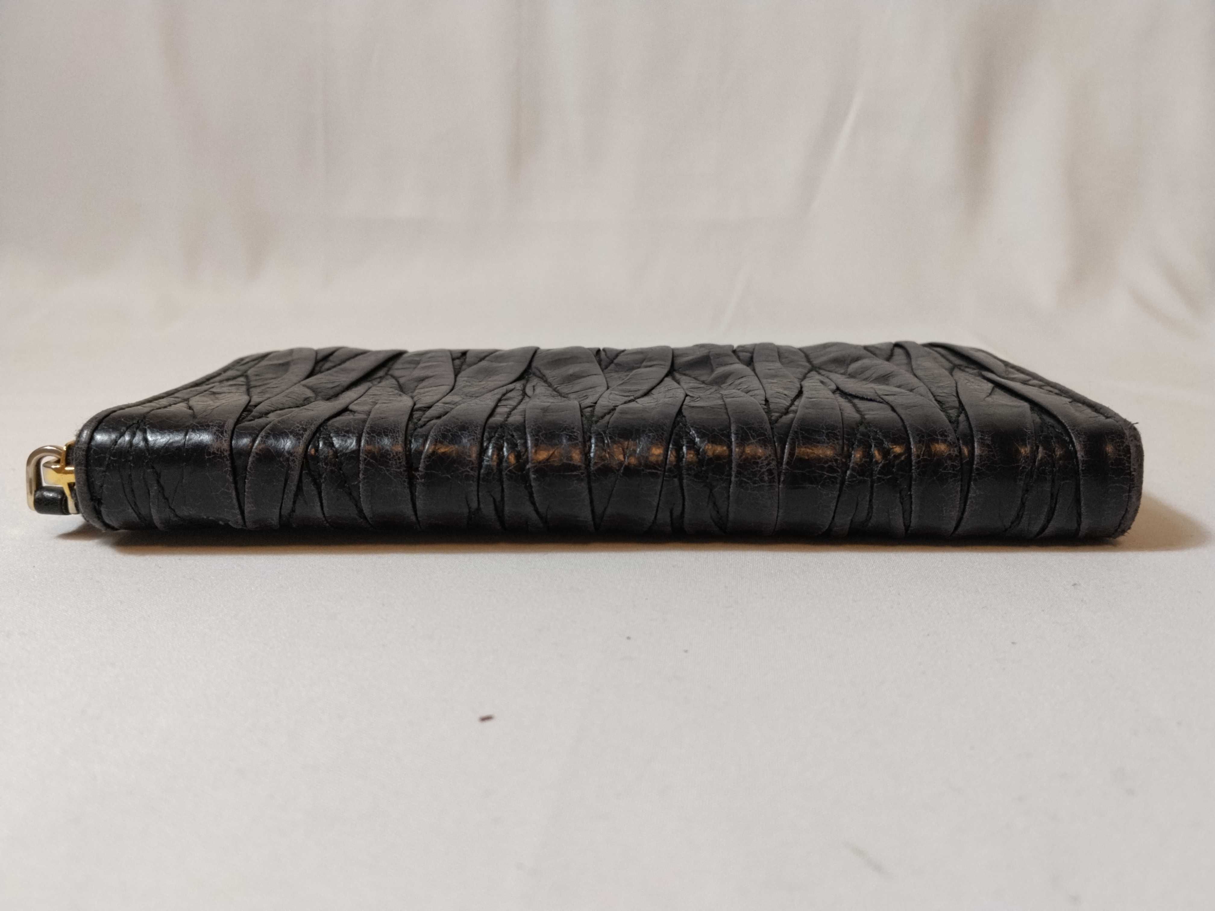Gathered Round Zip Long Wallet, Black — view 3