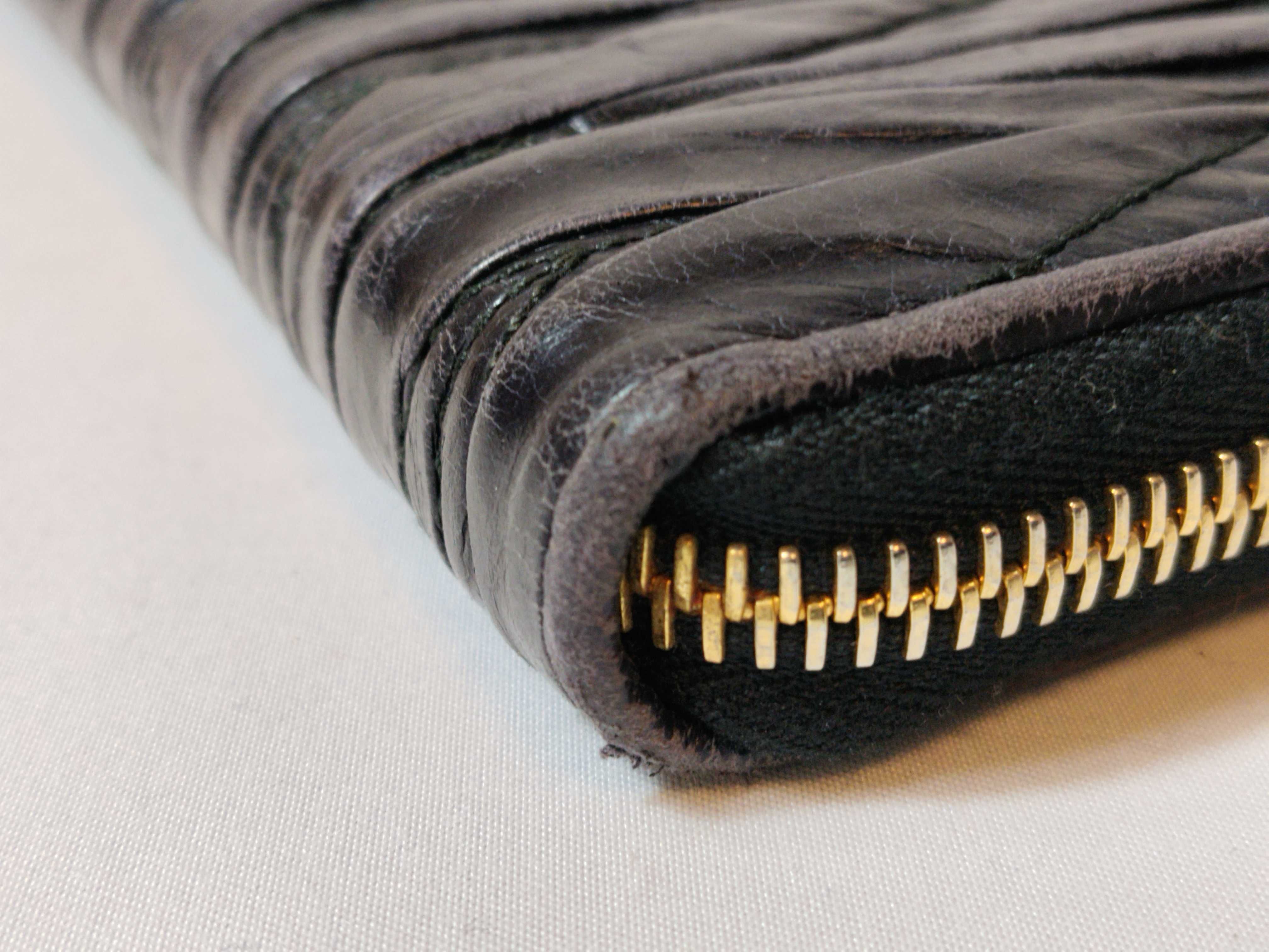 Gathered Round Zip Long Wallet, Black — view 4
