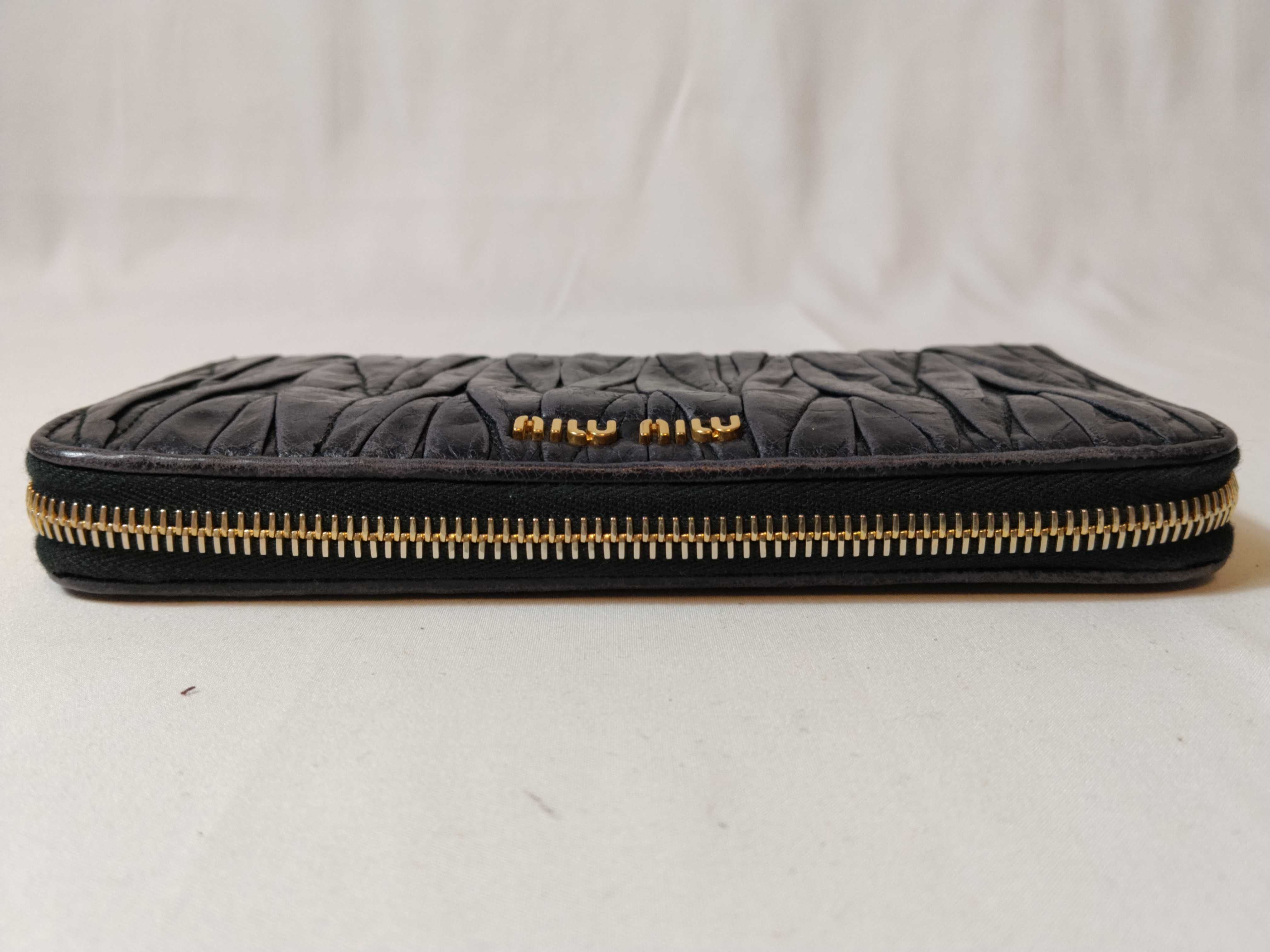 Gathered Round Zip Long Wallet, Black — view 6