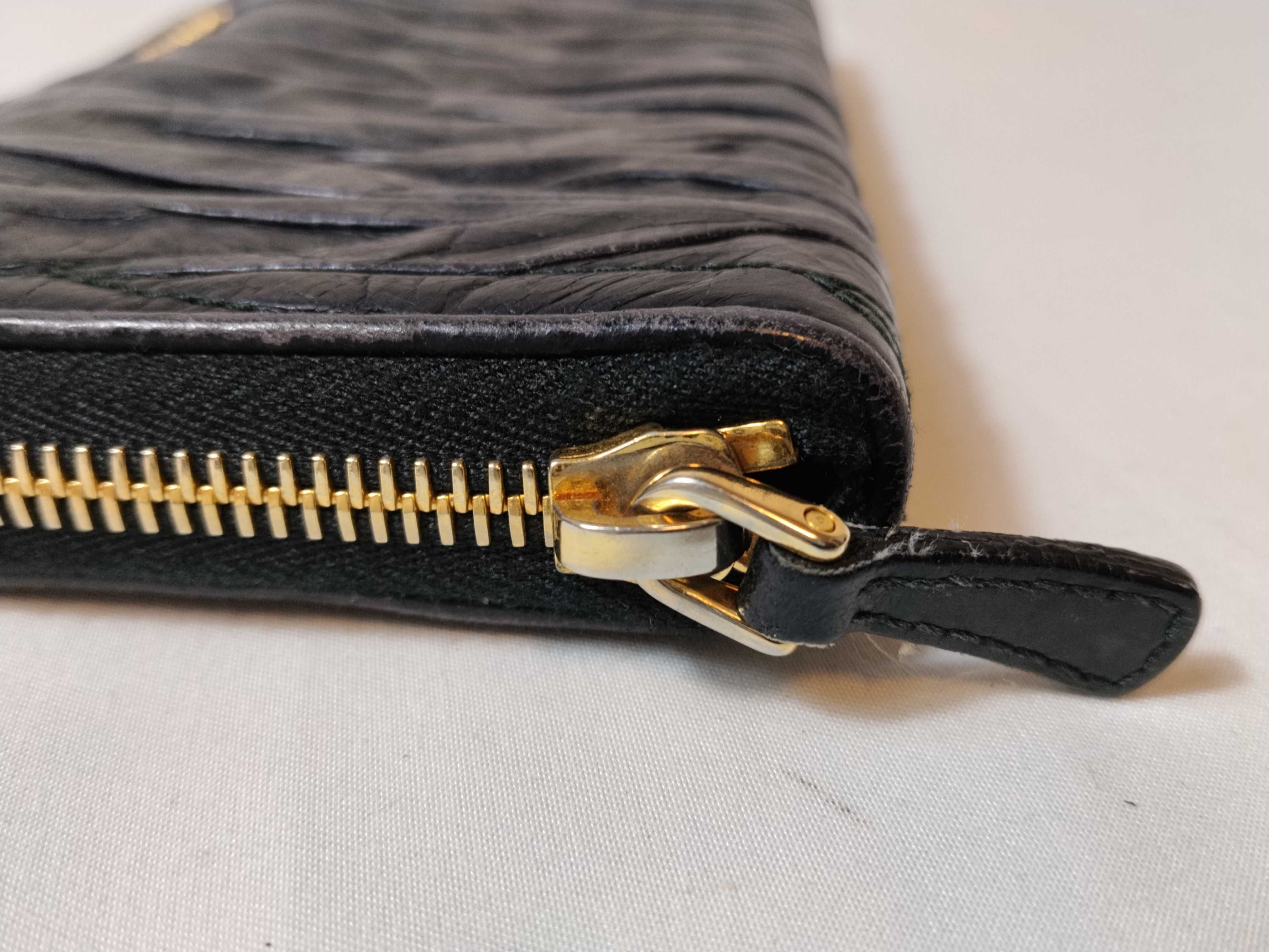 Gathered Round Zip Long Wallet, Black — view 7