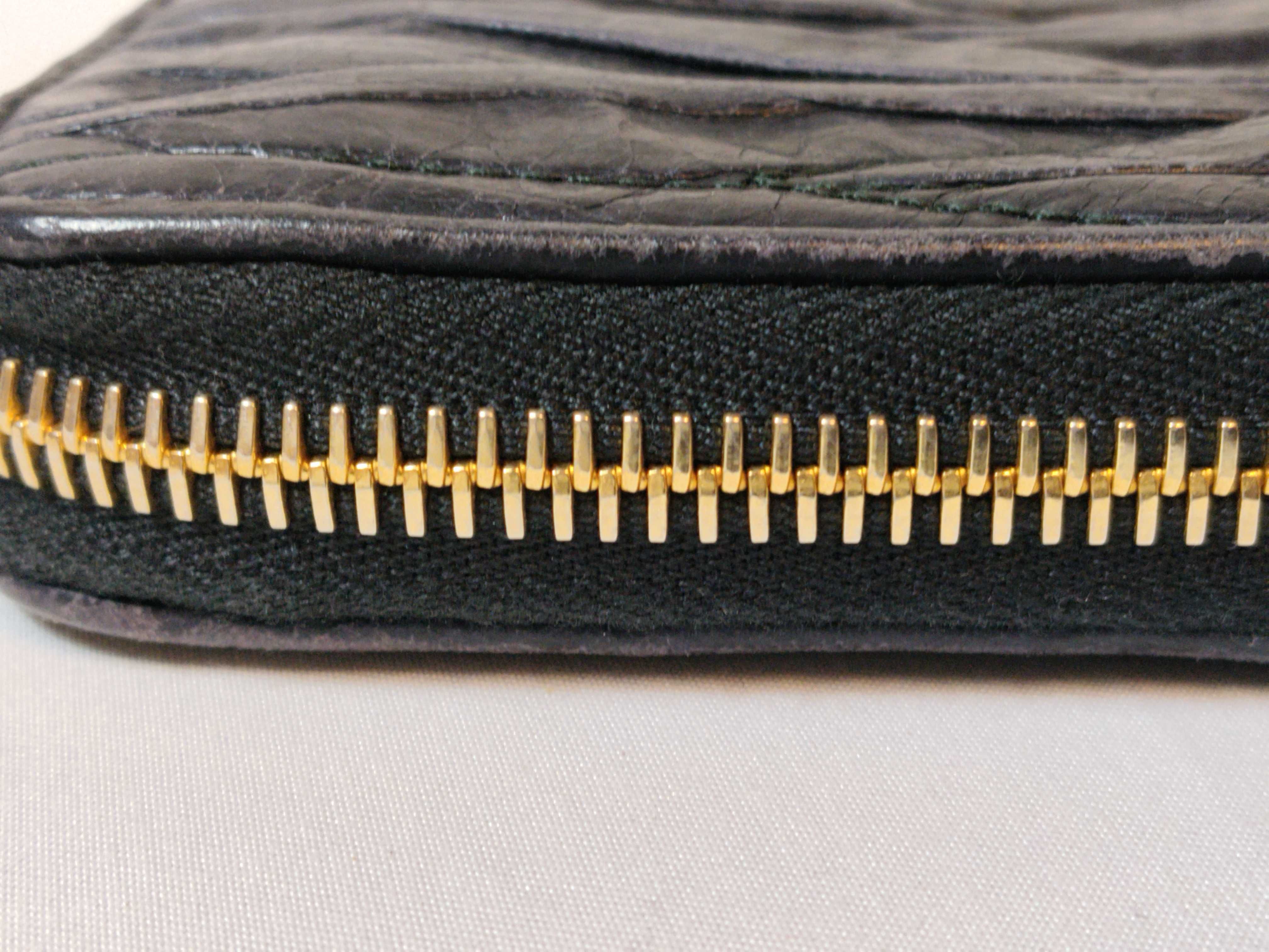 Gathered Round Zip Long Wallet, Black — view 8