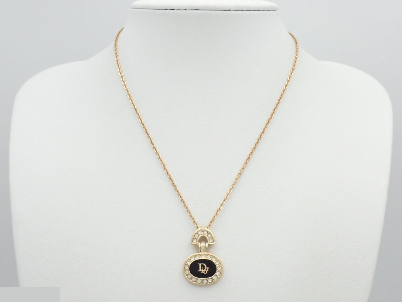 Necklace with rhinestones, chain approximately 40cm long. — view 3