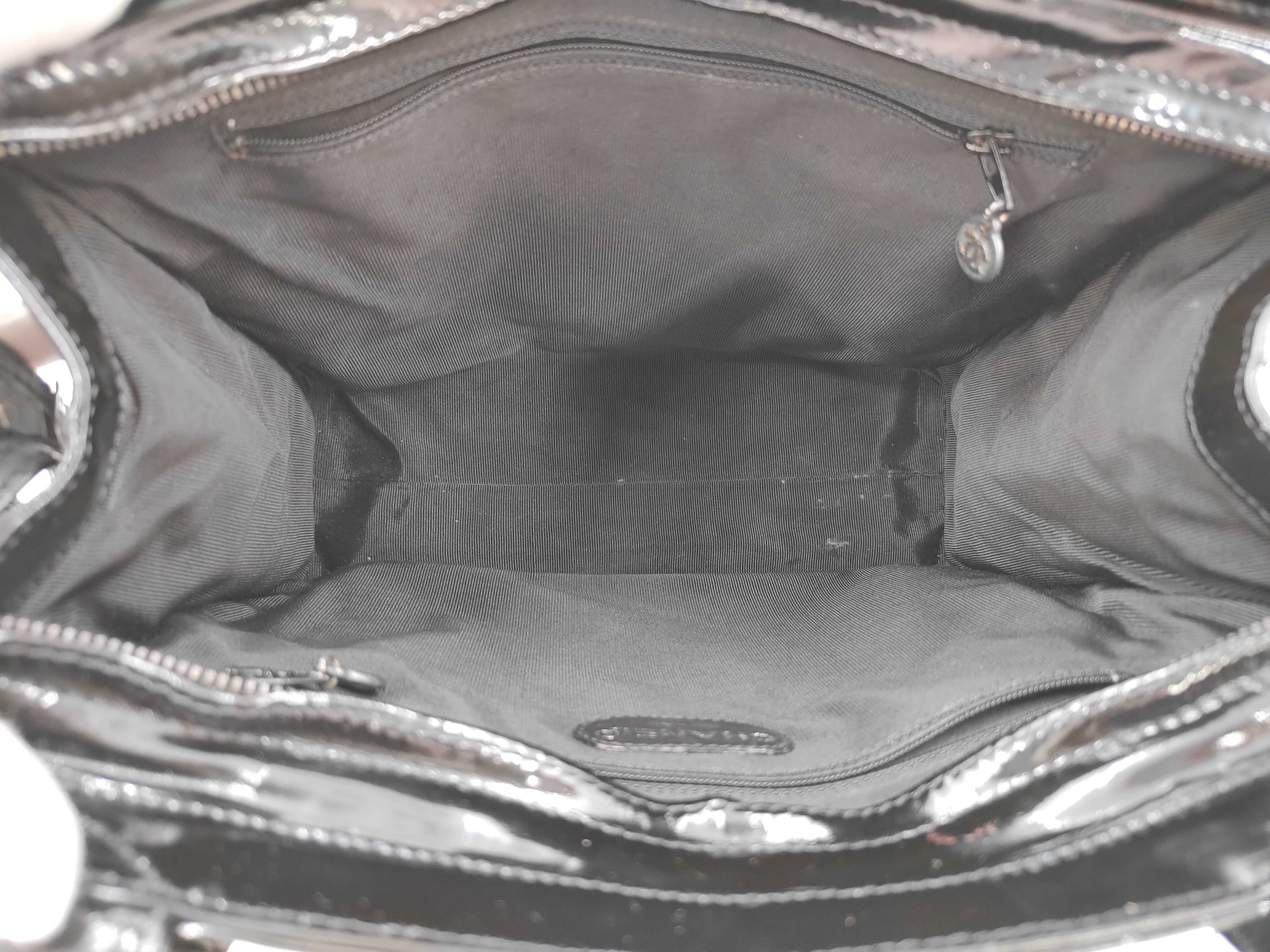 Matelassé Patent Leather Tote Bag, Black with Gold Hardware, Series 4 — view 11