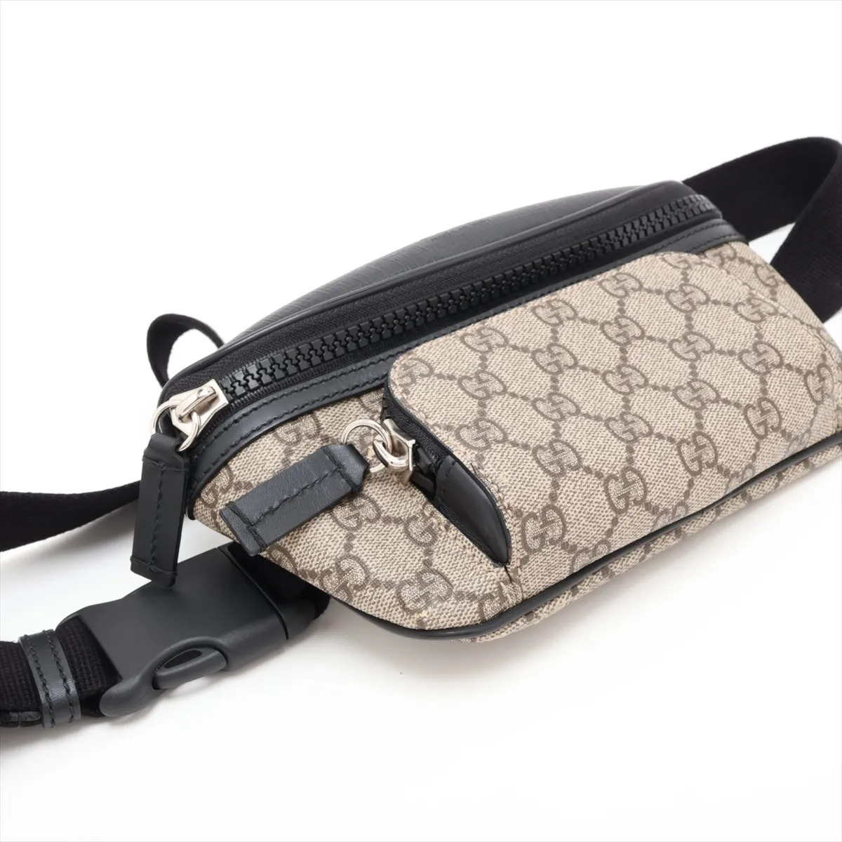 GG Supreme 450946 PVC x Leather Body Bag, Beige x Black — view 4