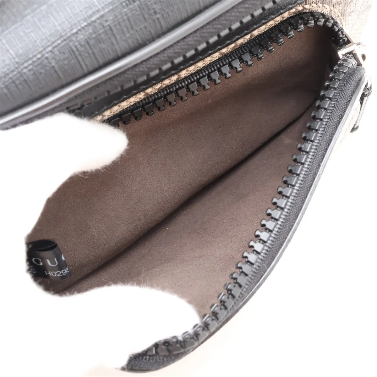 GG Supreme 450946 PVC x Leather Body Bag, Beige x Black — view 7