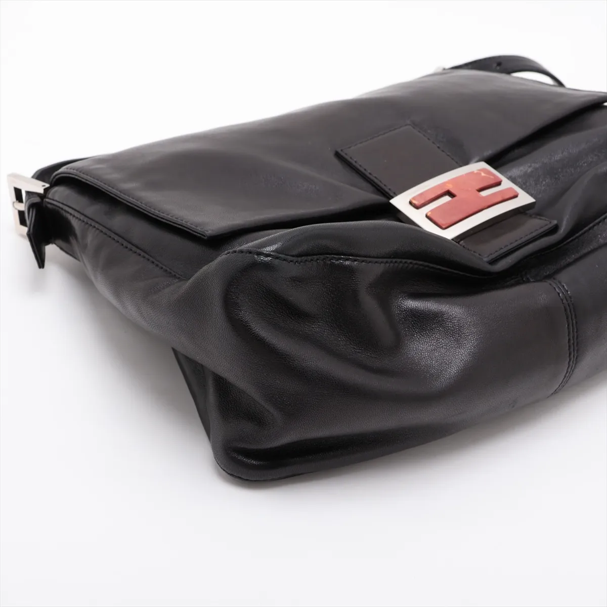 Mamma Bucket 26325 Leather Shoulder Bag, Black — view 4