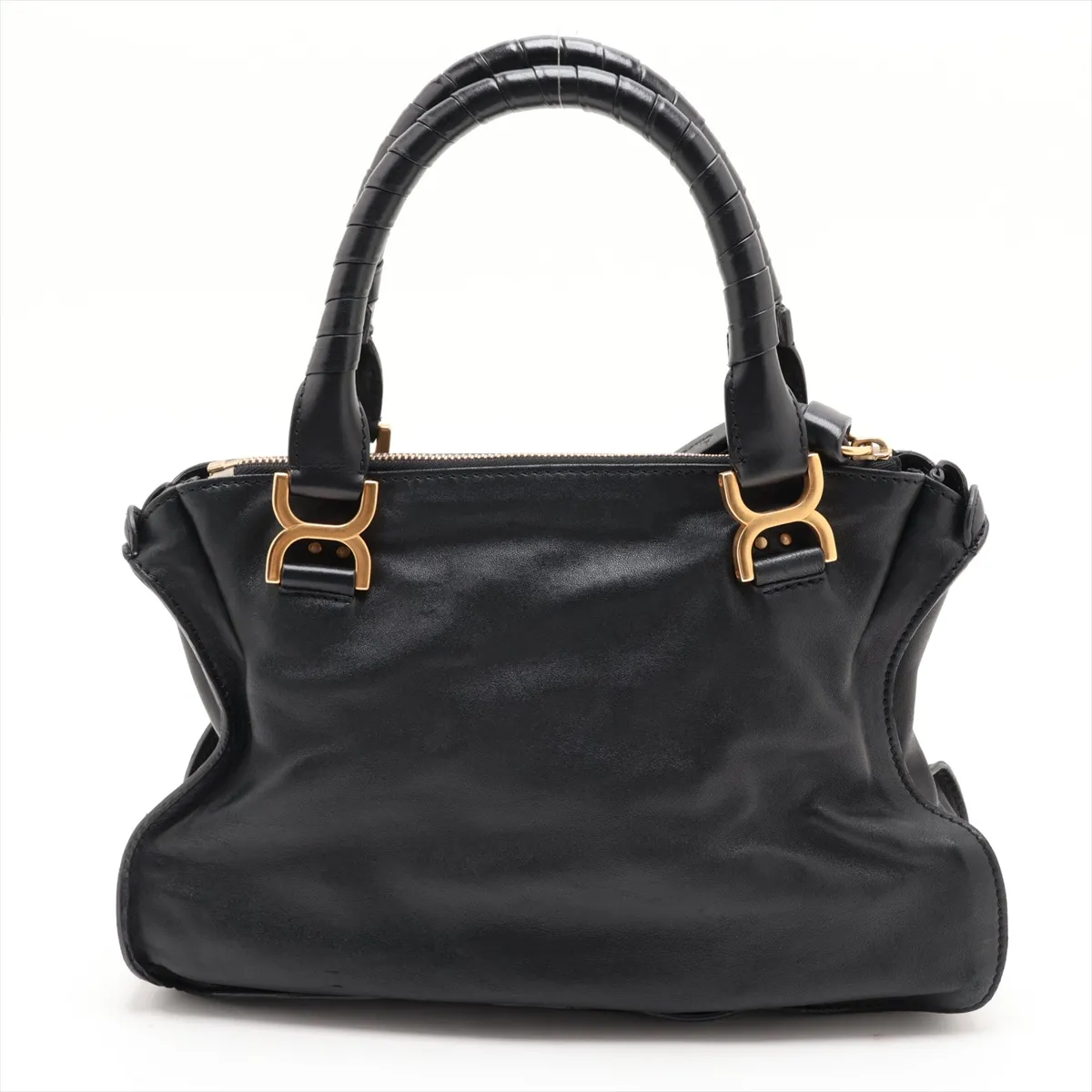 Marcie Leather Studded Handbag, Black — view 2
