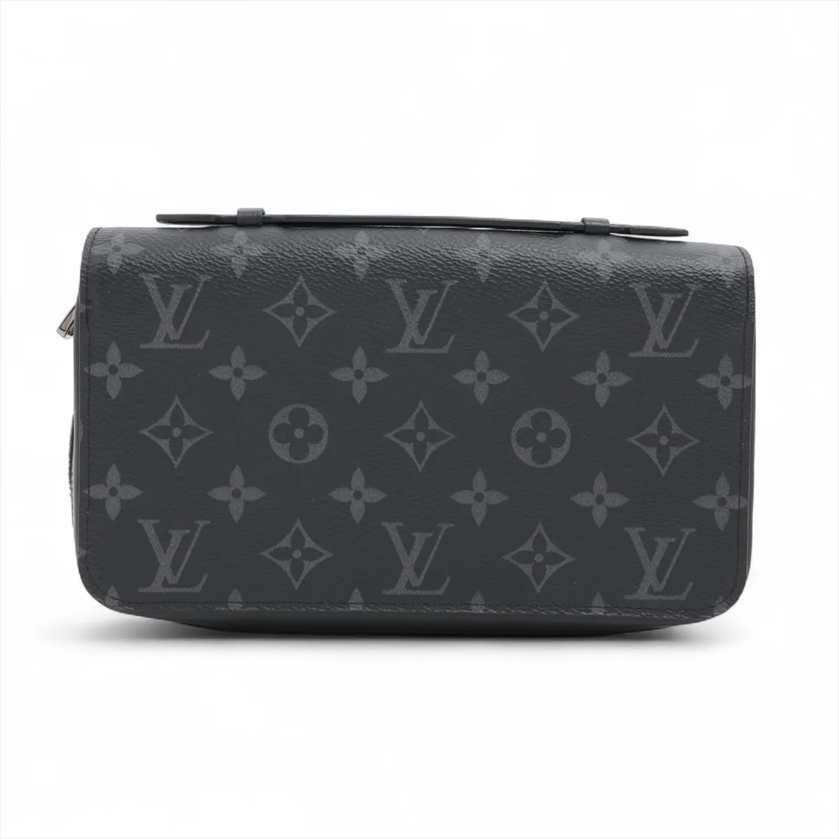Monogram Eclipse Zippy XL M61698 CA0189 Black Round Zip Wallet